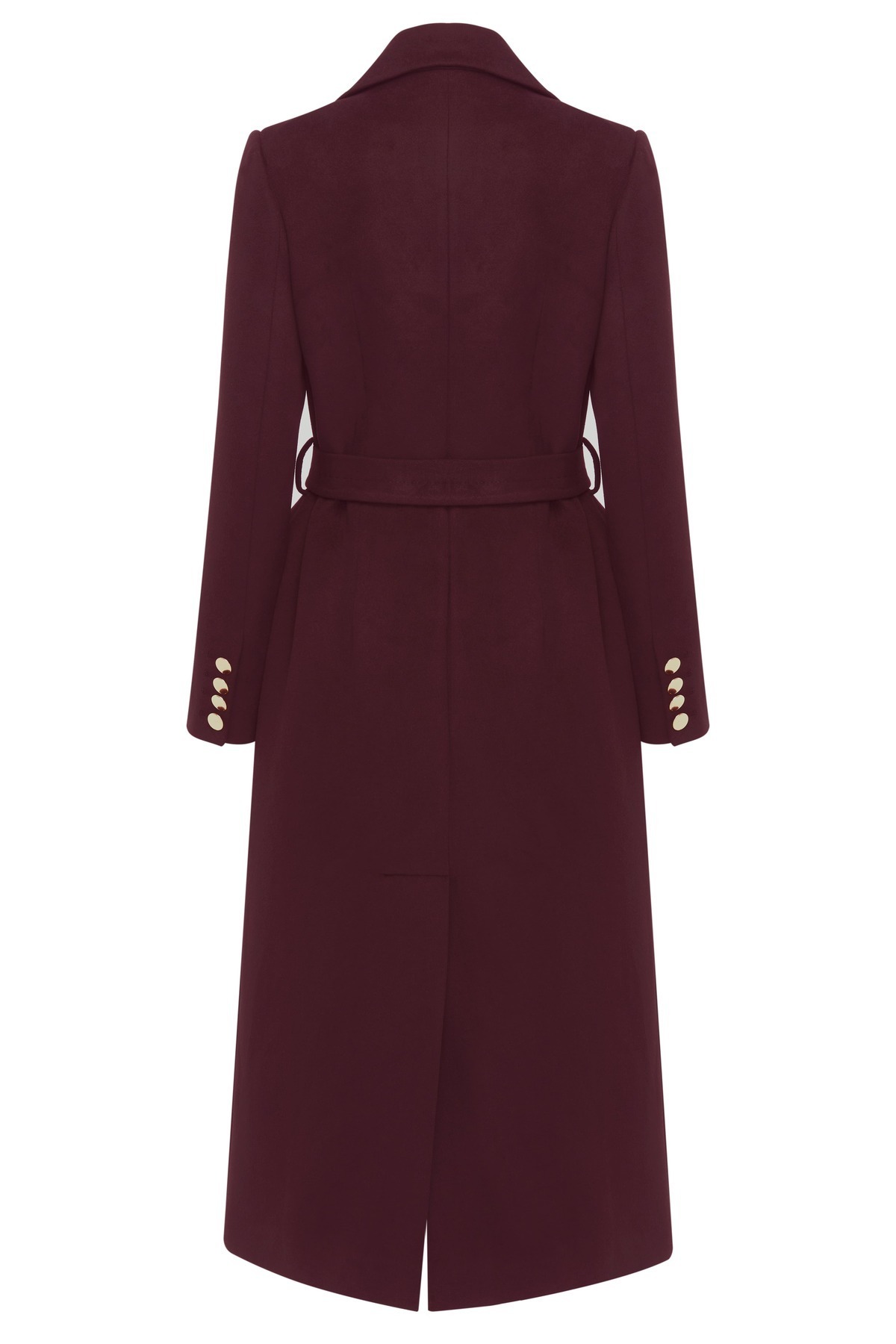 IDA Collection Gold Detaylı Kruvaze Kaban Bordo görsel 6