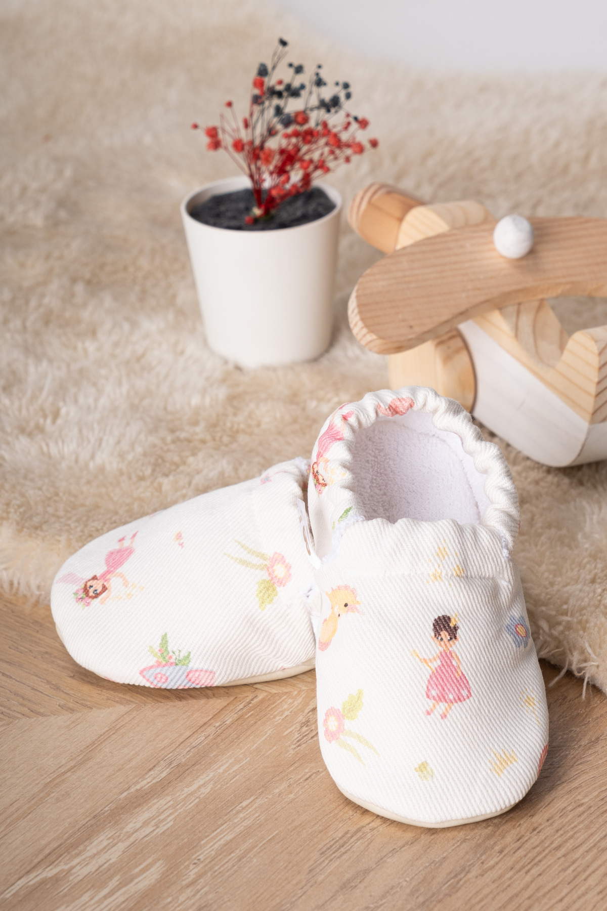 Buude Kids Kaydırmaz Tabanlı, Pamuk Havlu Astarlı Bebek Patiği fotoğrafı 2 (önizleme)