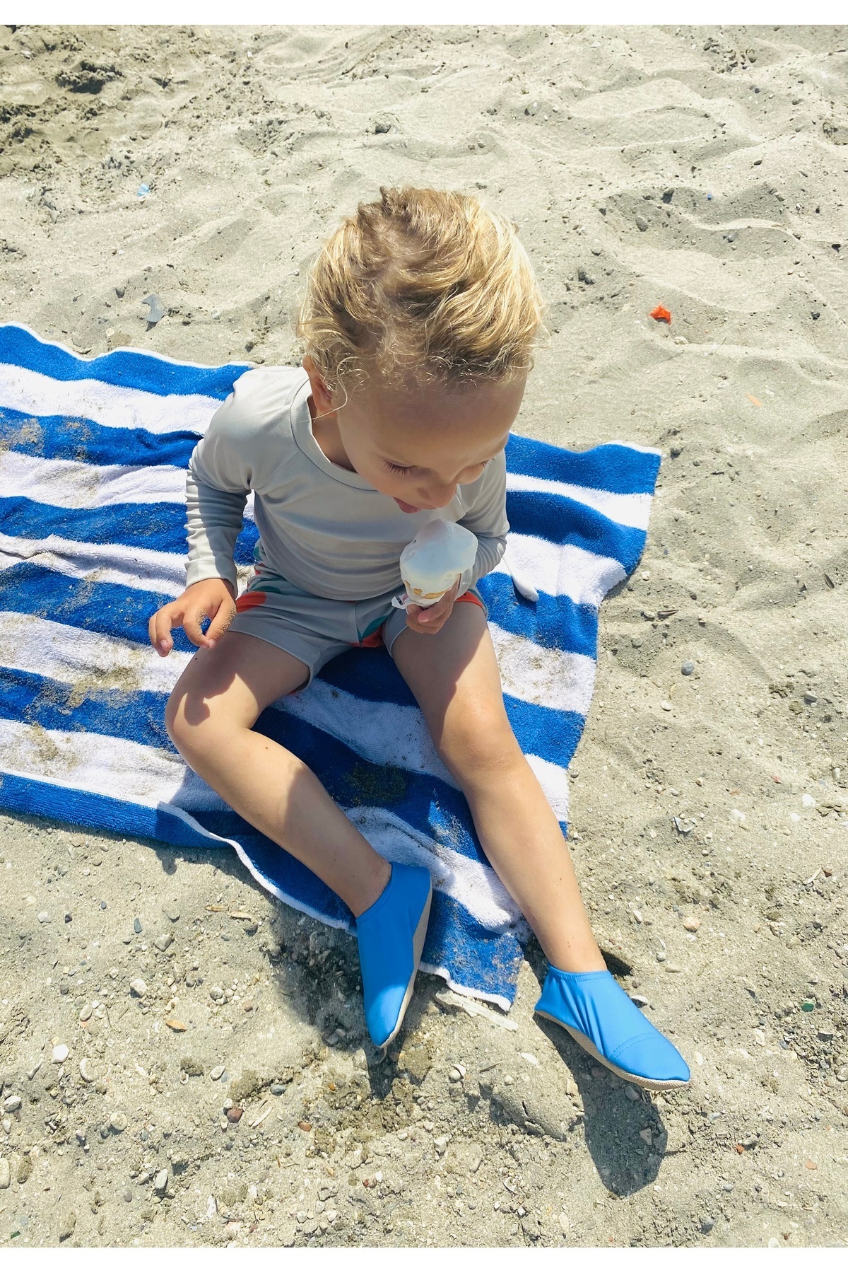 Ella Bonna Kaydırmaz Taban, Unisex Bebek, Çocuk Deniz Ayakkabısı, Havuz Patiği, Mavi fotoğrafı 5 (önizleme)