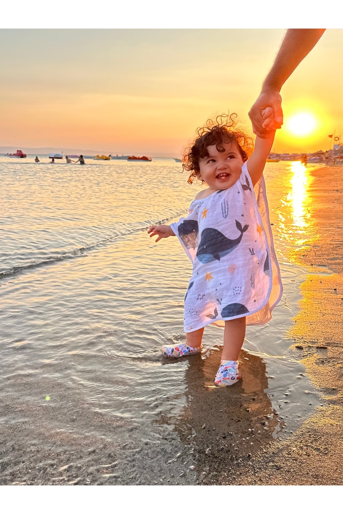 Ella Bonna Kaydırmaz Taban, Unisex Bebek, Çocuk Deniz Ayakkabısı, Havuz Patiği, Renkli Balıklar fotoğrafı 6 (önizleme)