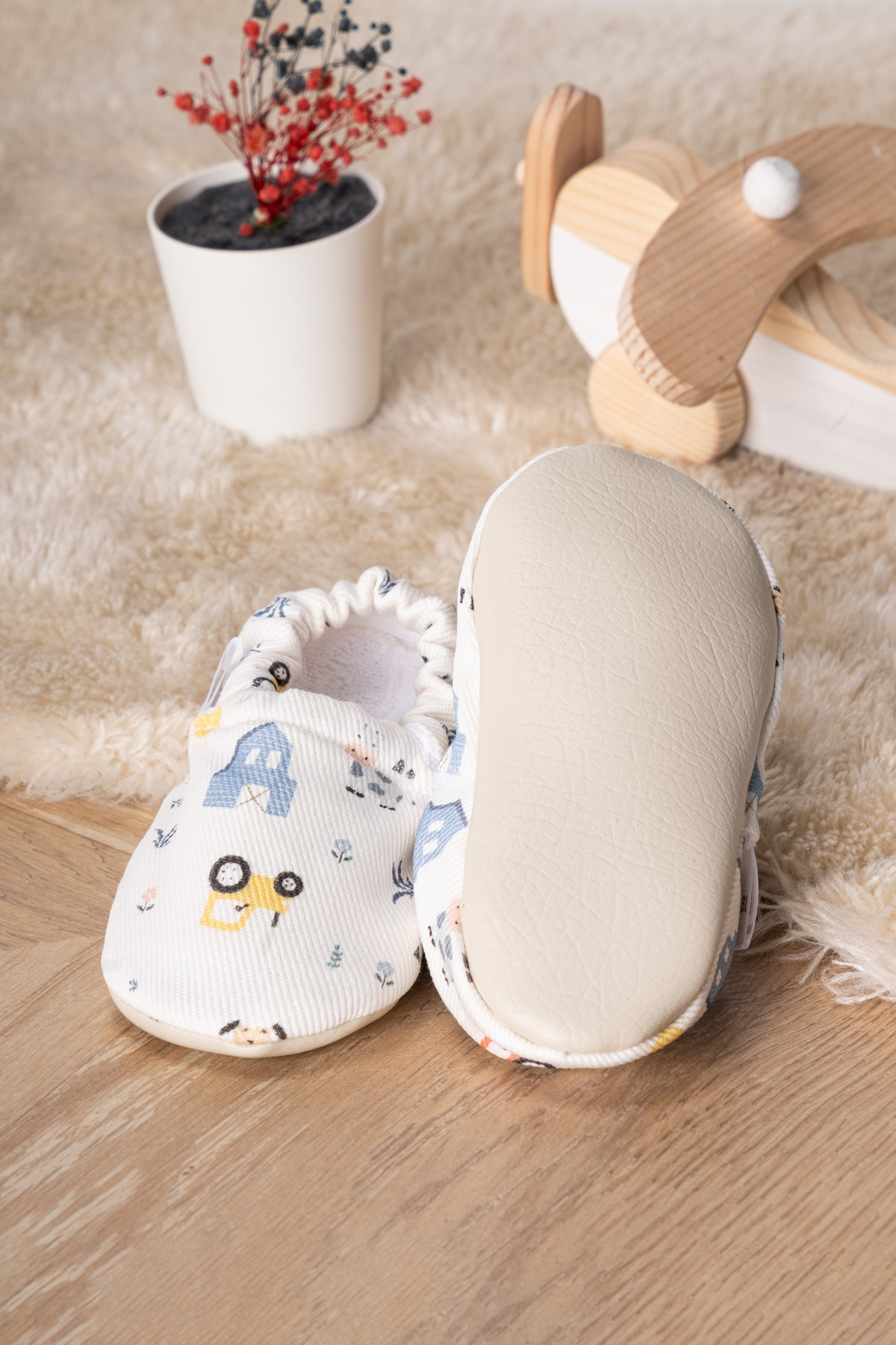 Buude Kids Kaydırmaz Tabanlı, Pamuk Havlu Astarlı Bebek Patiği fotoğrafı 3 (önizleme)