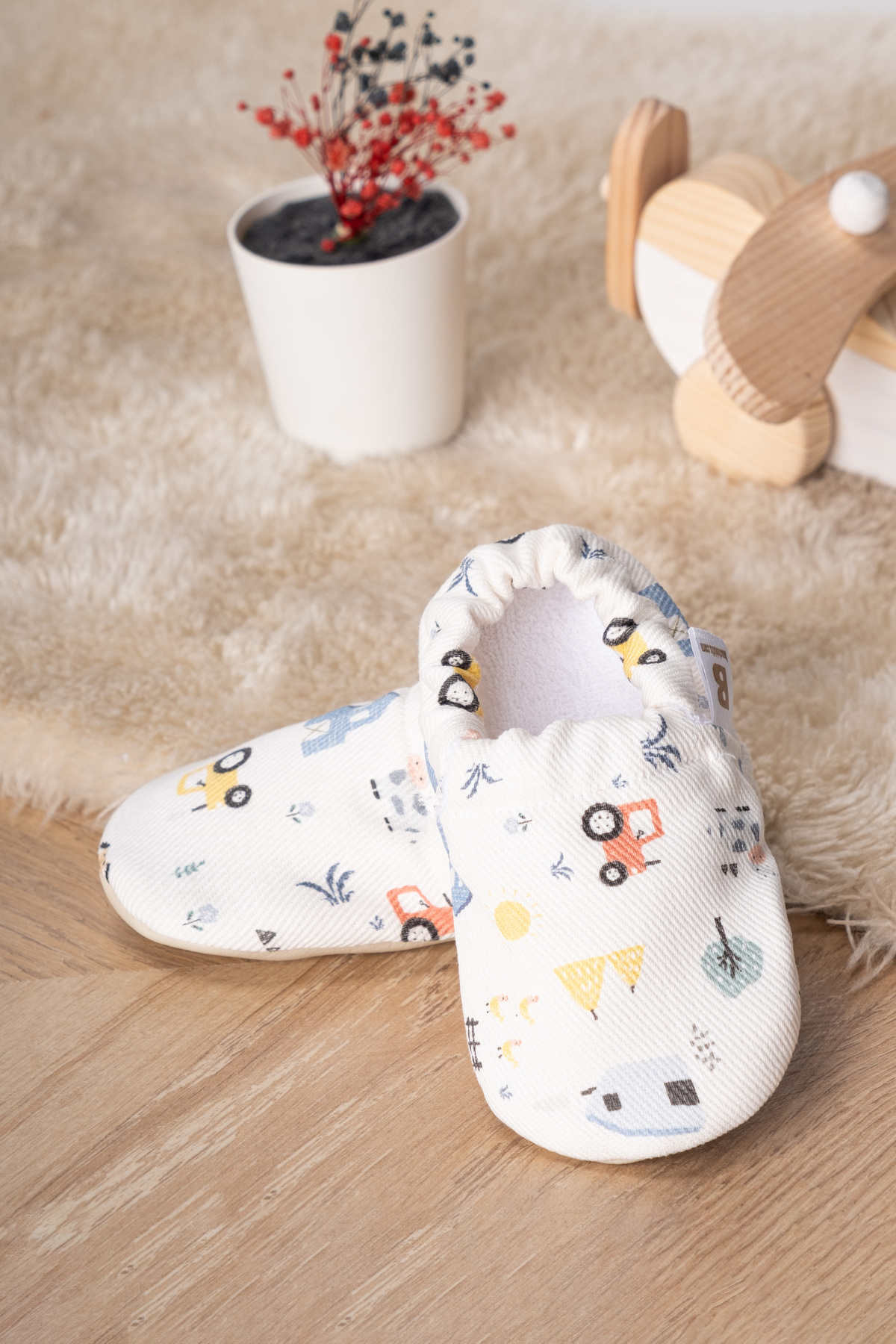 Buude Kids Kaydırmaz Tabanlı, Pamuk Havlu Astarlı Bebek Patiği fotoğrafı 4 (önizleme)