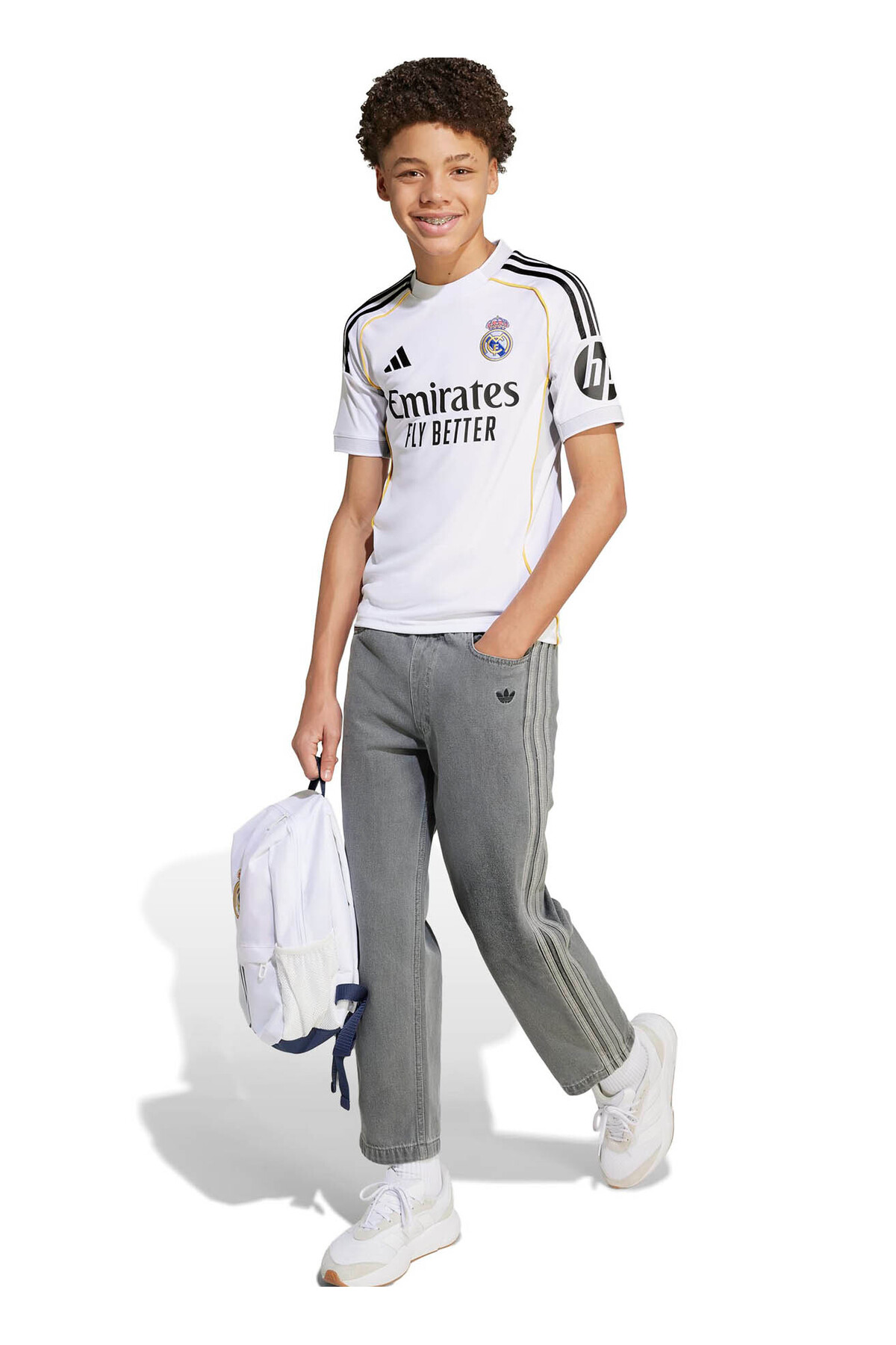 adidas Düz Beyaz Erkek Çocuk T-Shirt JN8887 REAL H JSY Y - Fiyatı