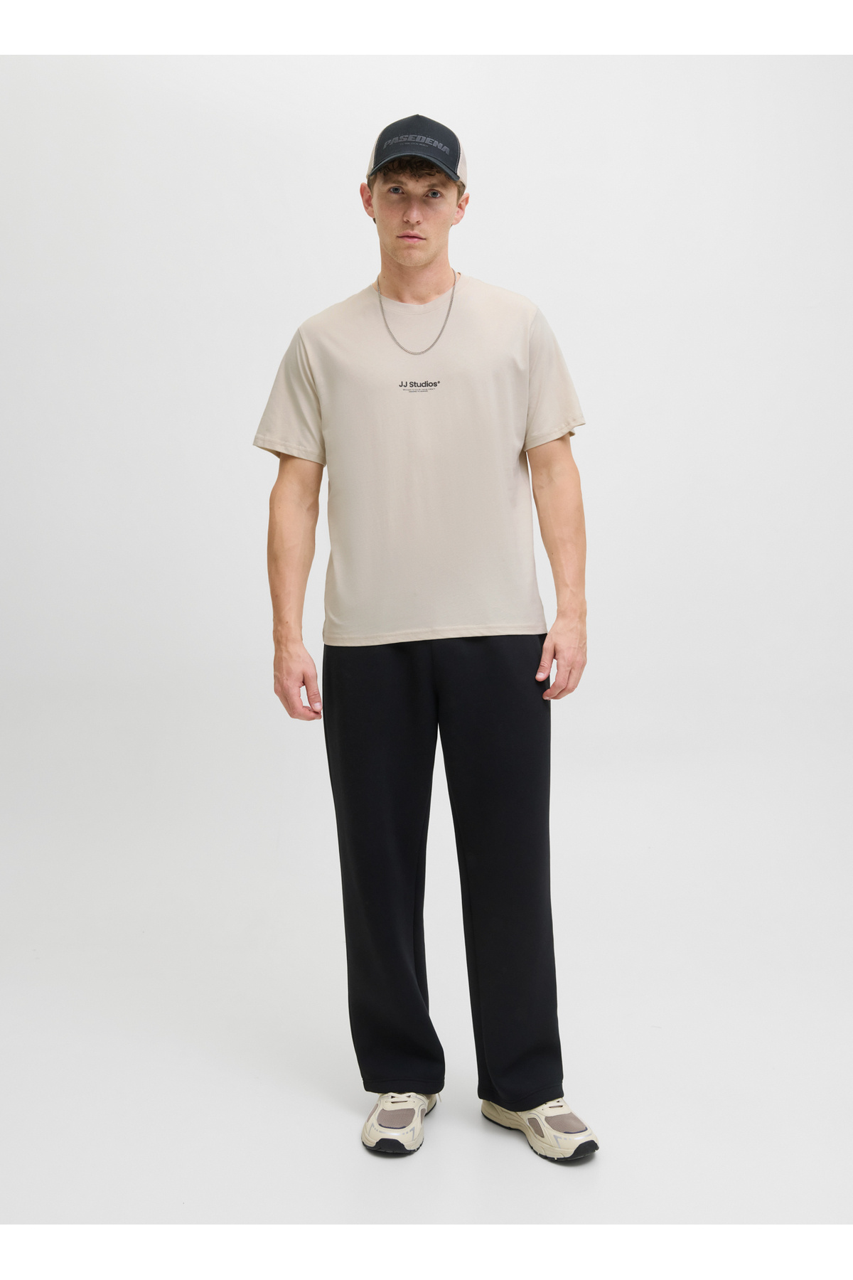 جک اند جونز تی شرت مردانه یقه بژ جک اند جونز 12278787_JJESOHO TEE SS CREW NECK N