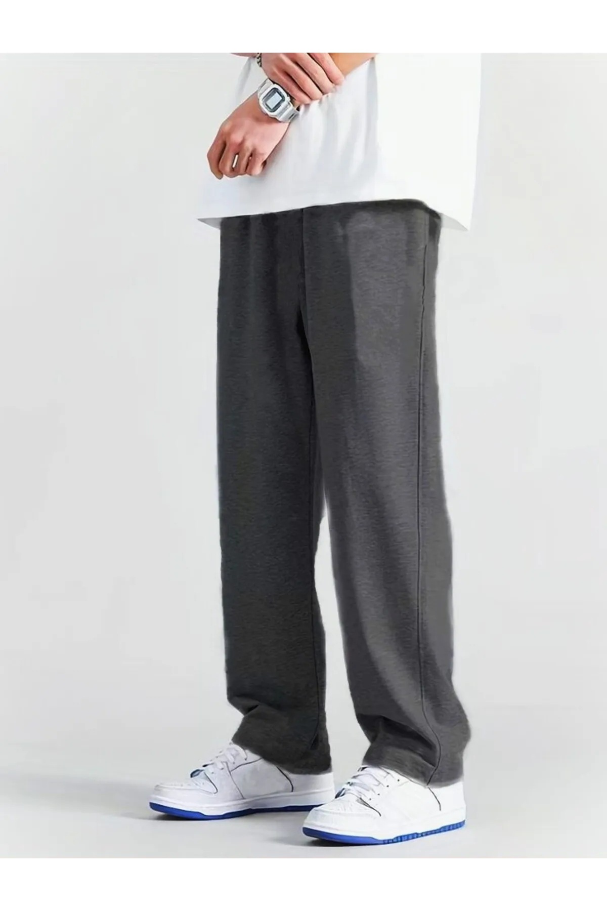 Men's Smoked Relax Fit Baggy Mould Sweatpants