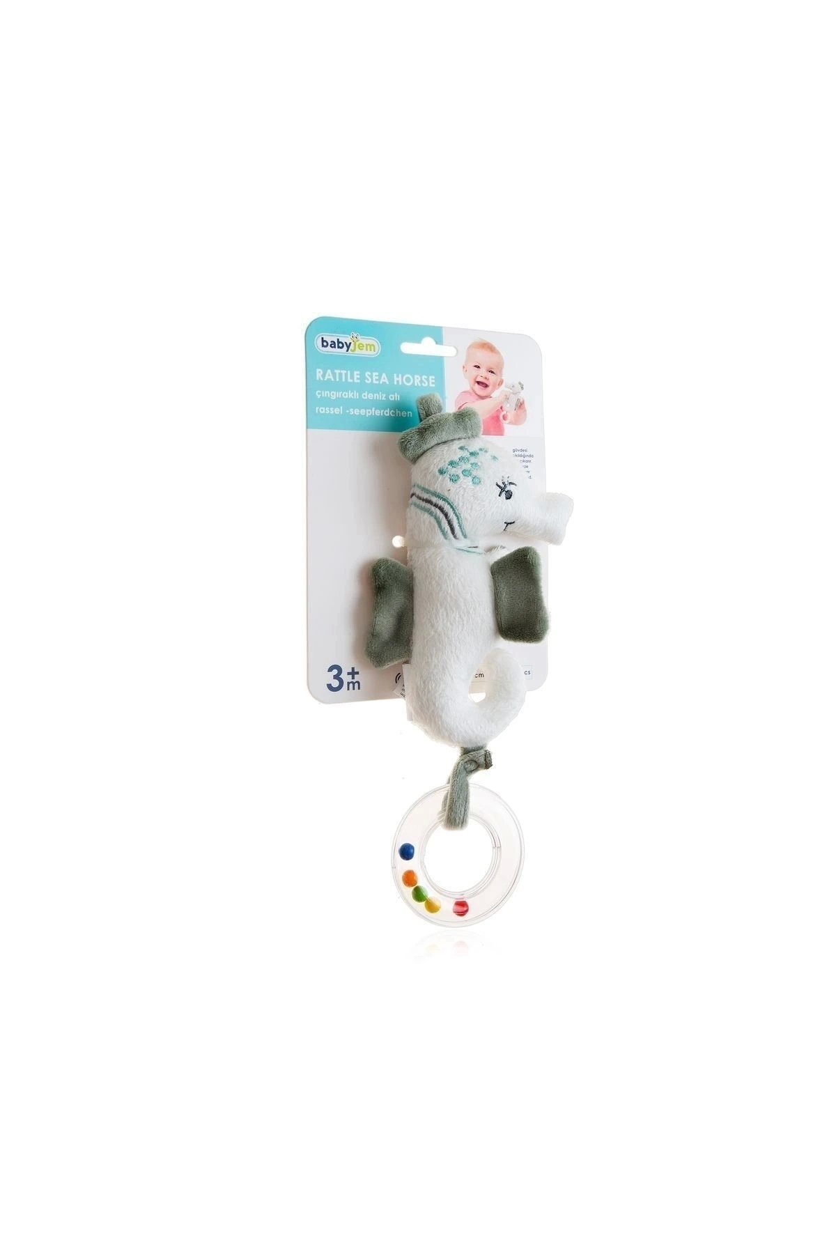 Babyjem Çıngıraklı Deniz Atı 818 Mint Yeşili 15x8 cm fotoğrafı 7 (önizleme)