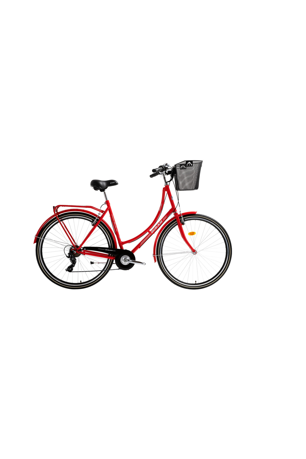 Bisan Paradise S 28 Jant 7 Vites Kadın Şehir Bisikleti 2023 Kırmızı-gri