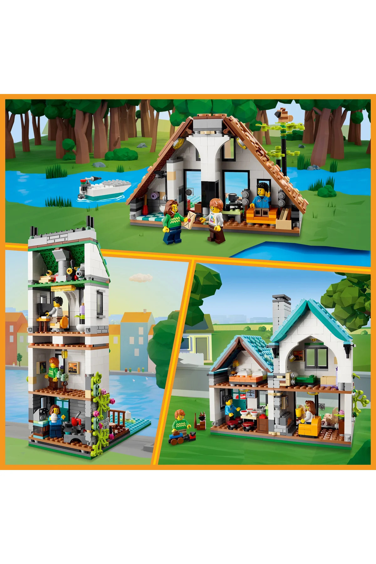 ® Creator Cute House 31139 – مجموعه ساختنی اسباب‌بازی خلاقانه برای کودکان ۸ سال و بالاتر (۸۰۸ قطعه)