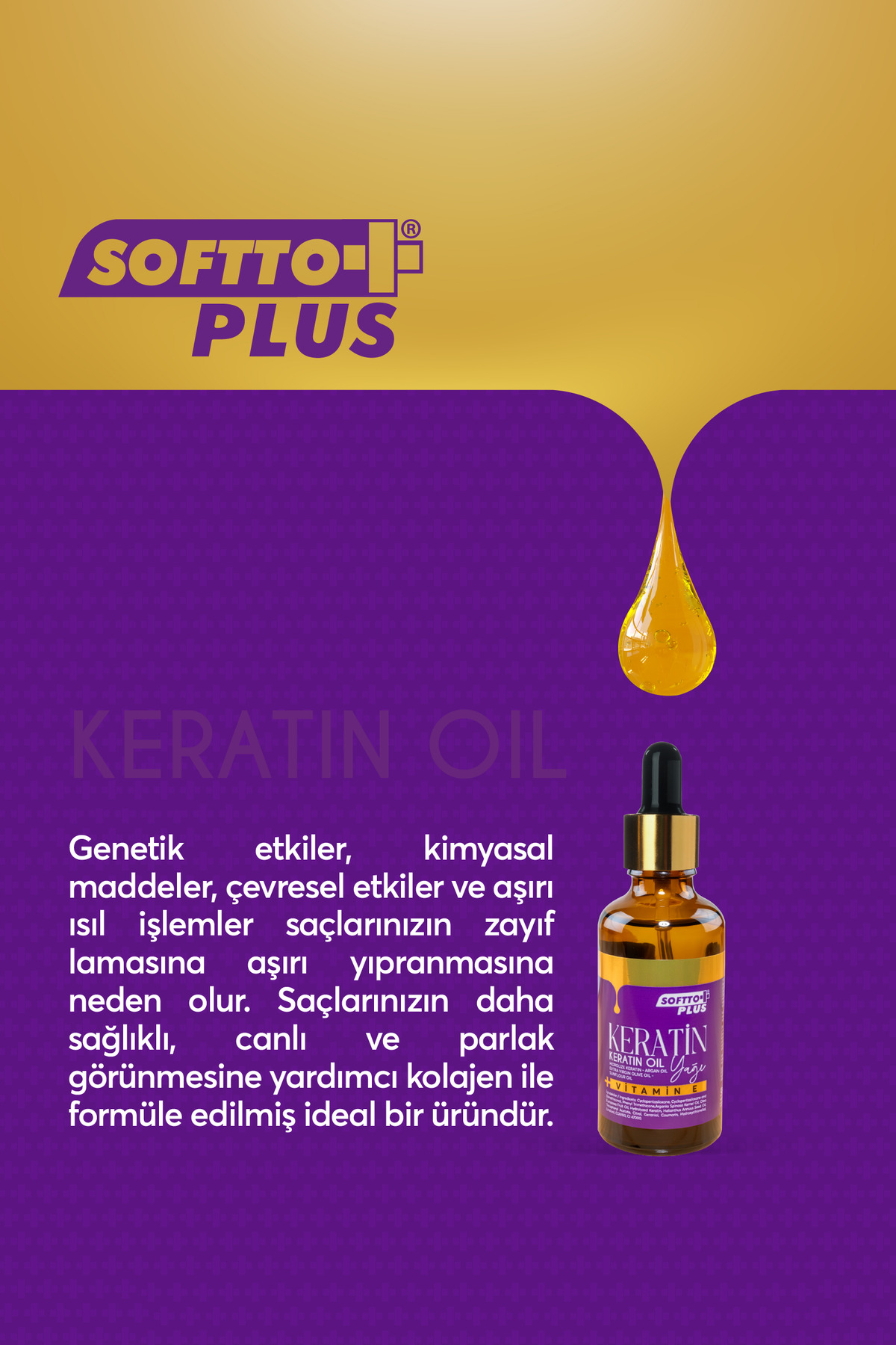 Saç İçin Onarıcı Etkili Keratin Yağı 50 ml — SMP-24 — تصویر 3 از 3