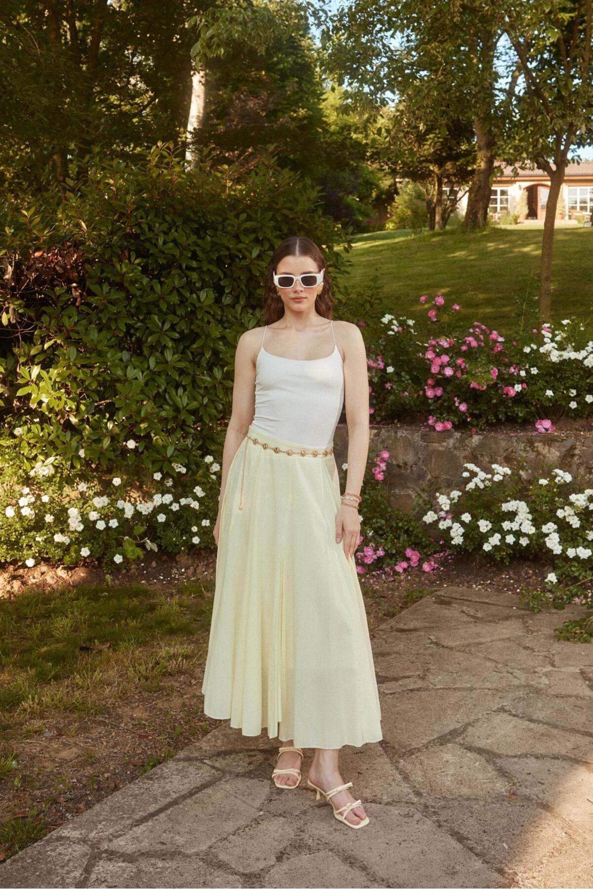 PİLE DETAYLI VOLANLI ETEK