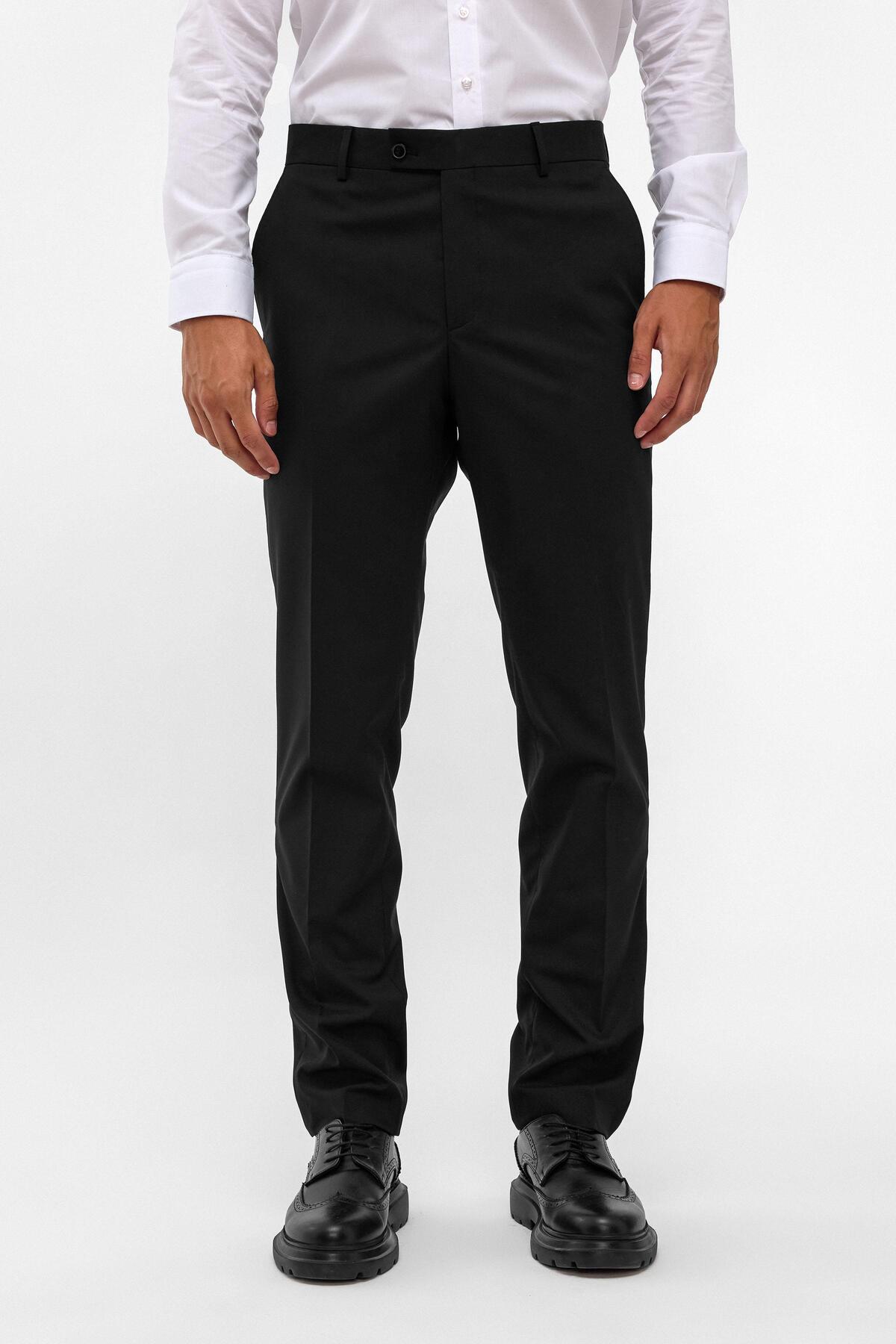 Siyah Slim Fit Düz Pantolon — مشکی PN1014300178 — تصویر 3 از 6