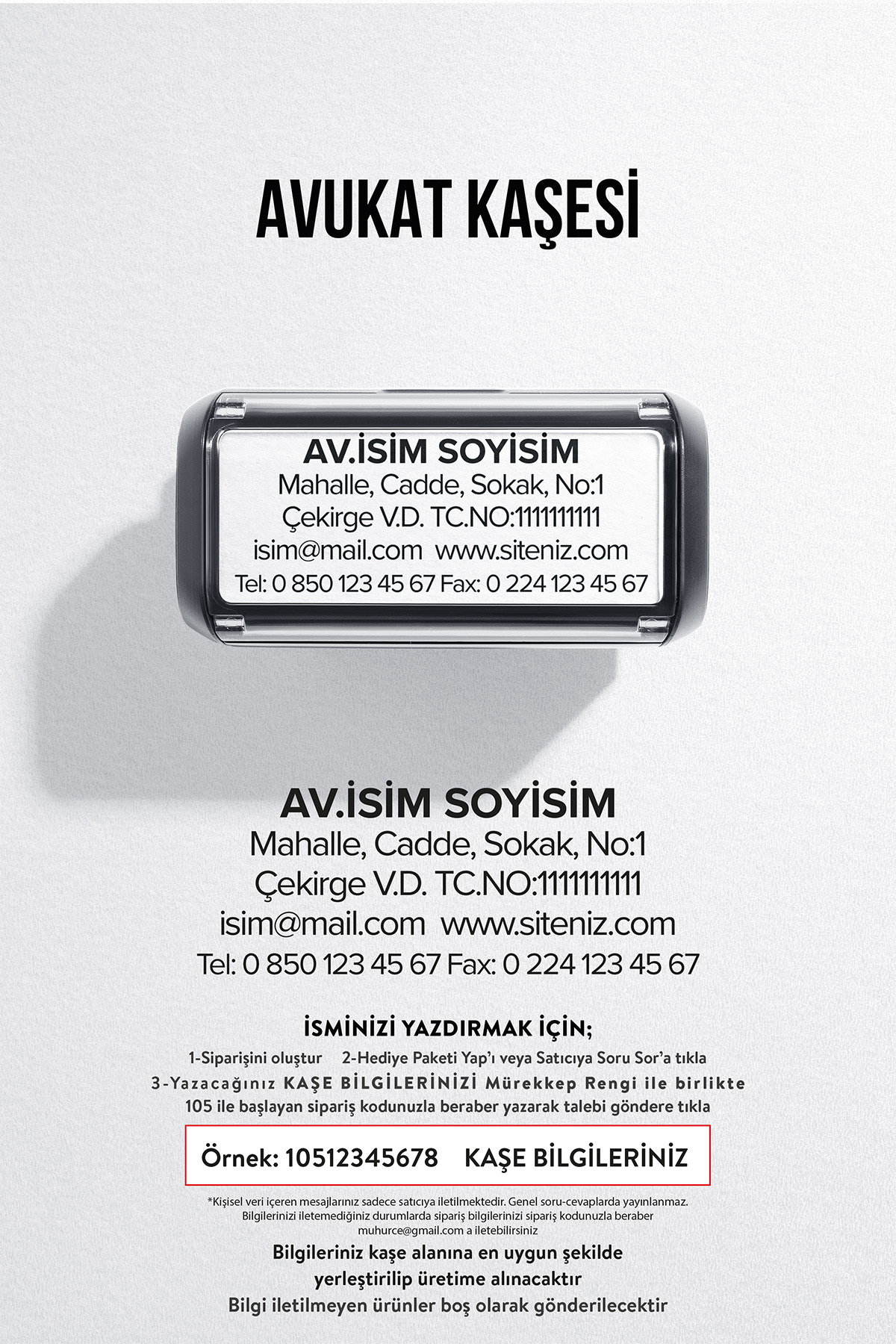 MÜHÜRCE Avukat Kaşesi, Hukuk Bürosu Kaşesi, İsme Özel, Pratik ve Şık Tasarım