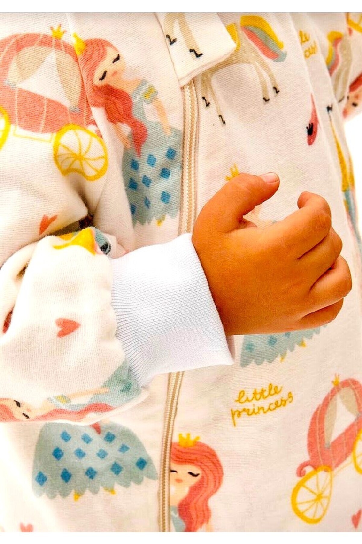Happystore Elyafsız Organik Kışlık Uzun Kol Çift Kat %100 Pamuk Pazen Prenses Ceylan Cocuk Bebek Uyku Tulumu fotoğrafı 4 (önizleme)