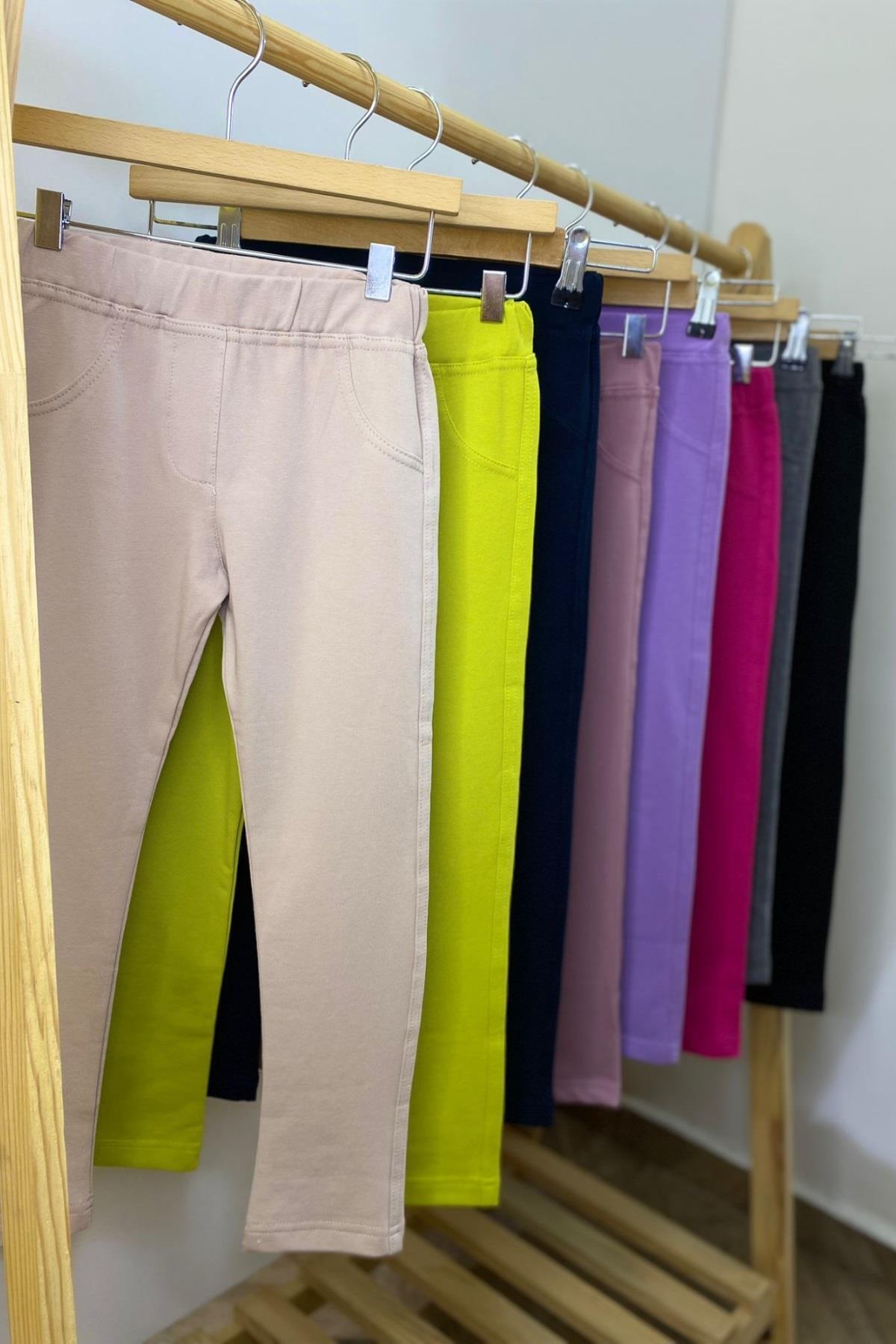 Genel Markalar Kız Bebek 1-5 Yaş Penye Uzun Tayt 3157 Füme fotoğrafı 4 (önizleme)