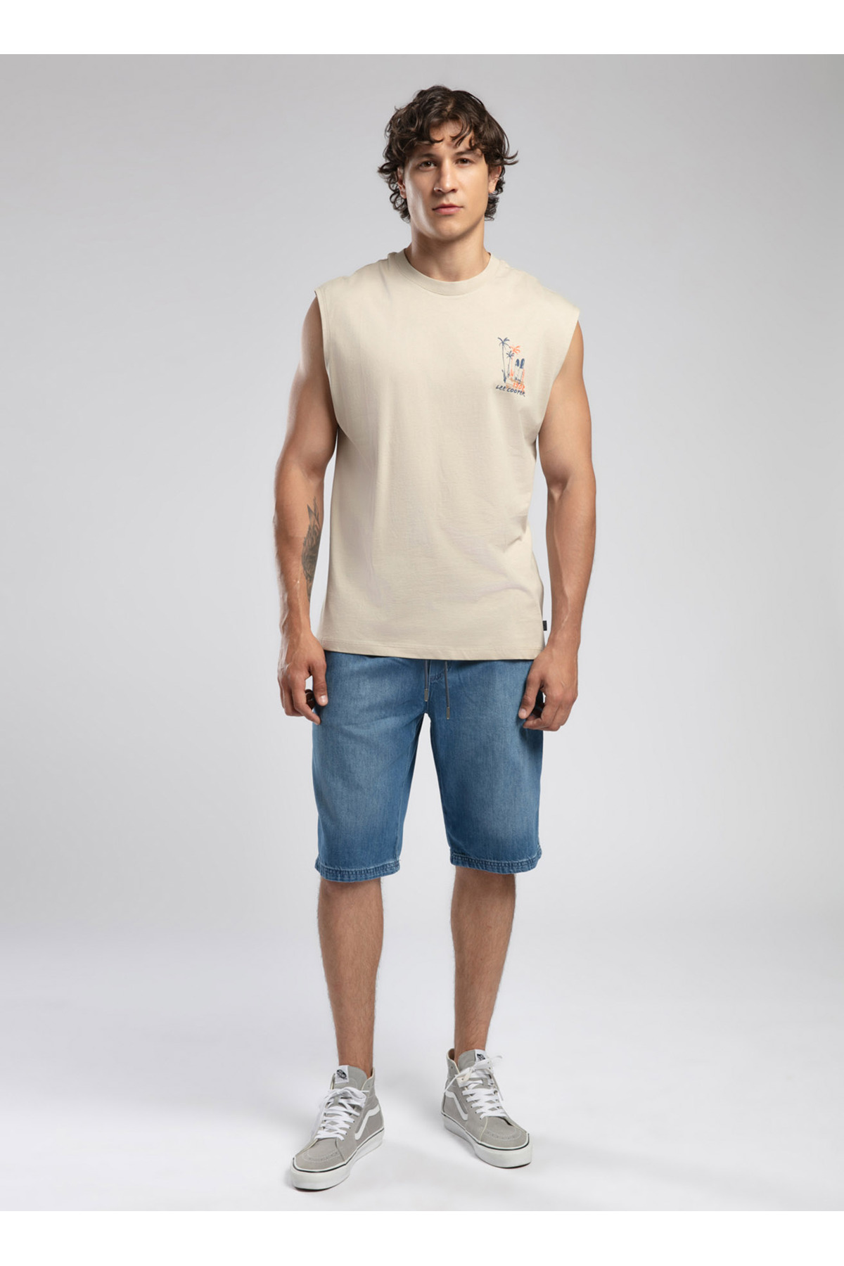 لی کوپر شلوارک جین مردانه کمر کشی سایز معمولی ۲۵۲ LCM 121074 NEWSO 1 DENIM
