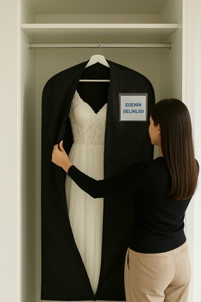 YEGGE Abiye Elbise Kılıfı Gamboç 60x180 Siyah Tela Nonvoven (SİYAH)