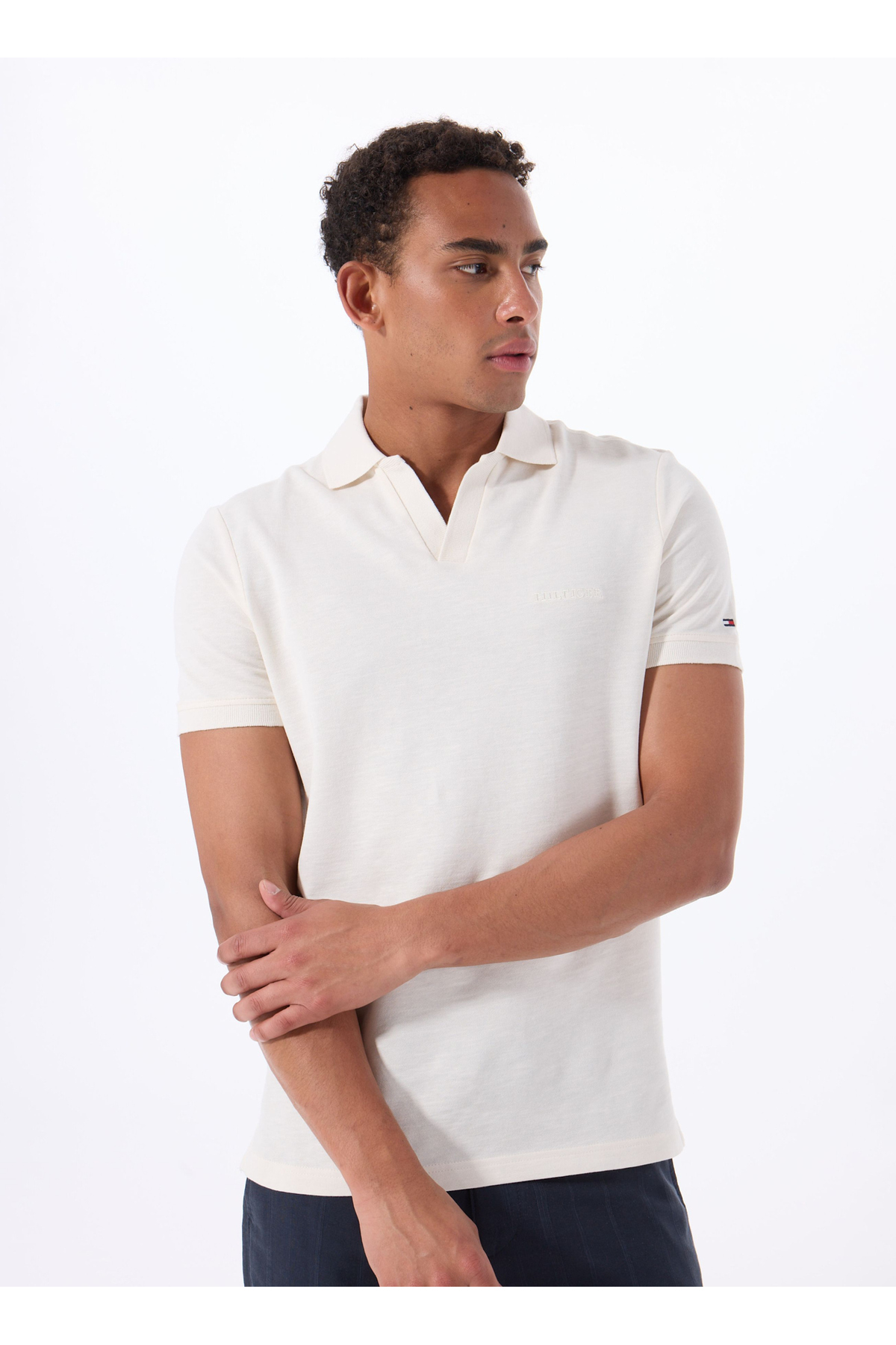 تامی هیلفیگر تی‌شرت پولو مردانه زرد MW0MW38483Z00