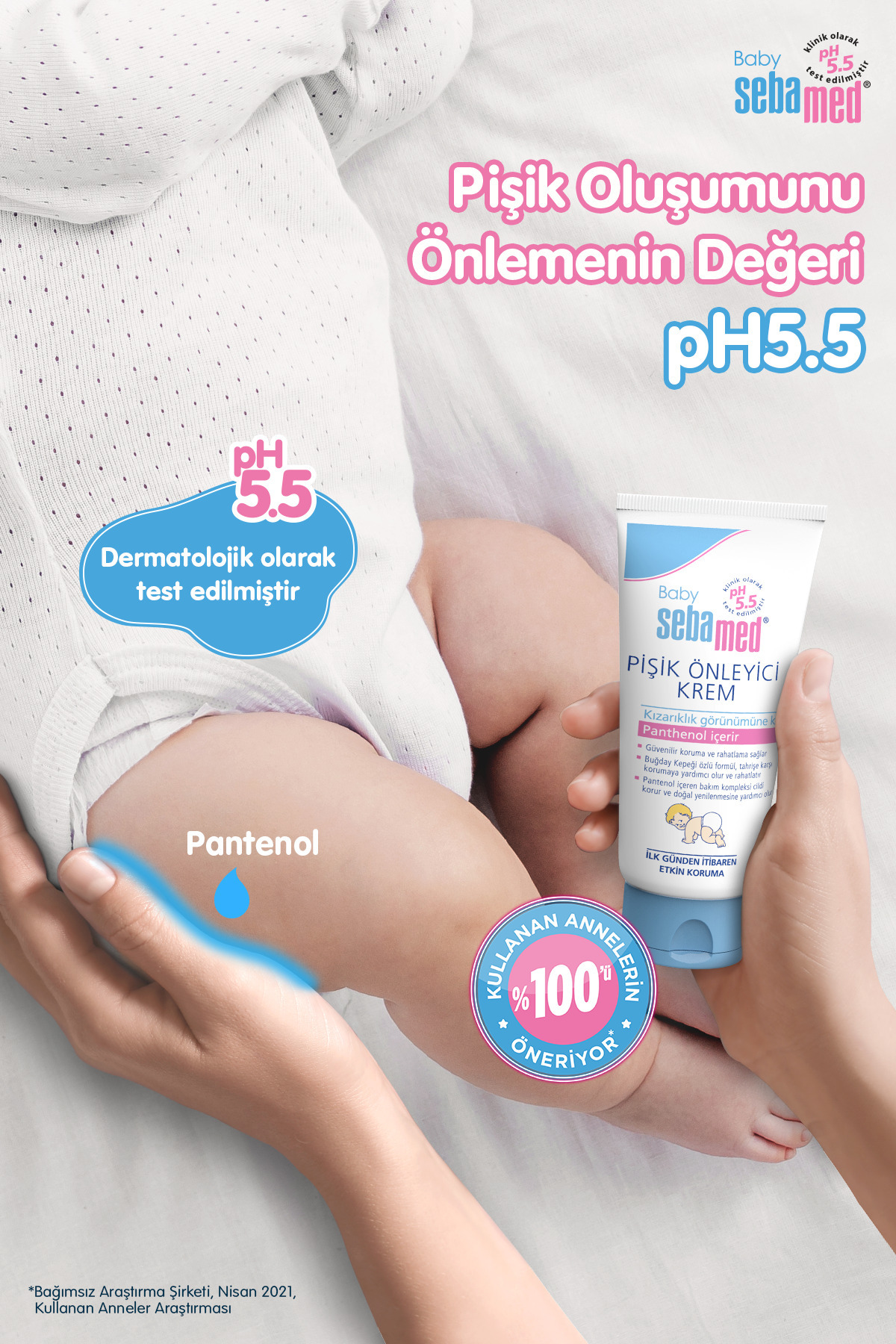 Sebamed Baby pH 5.5 Yoğun Nemlendirici Etkili Pantenol İçerikli Koruyucu Önleyici Bebek Pişik Kremi 50 ml fotoğrafı 5 (önizleme)