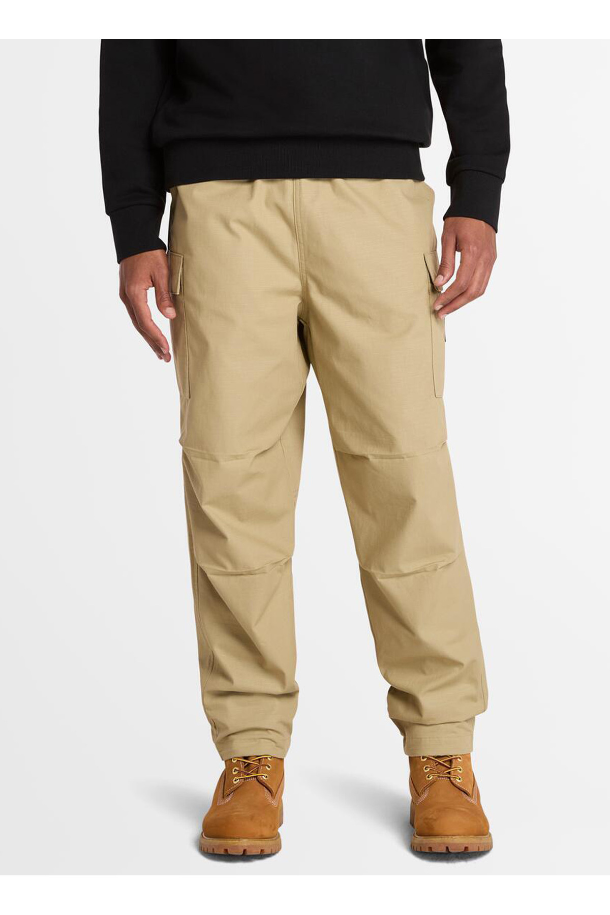 Woven Badge Ripstop Cargo Pant Bej Normal Paça Erkek Kargo Pantolon 3
