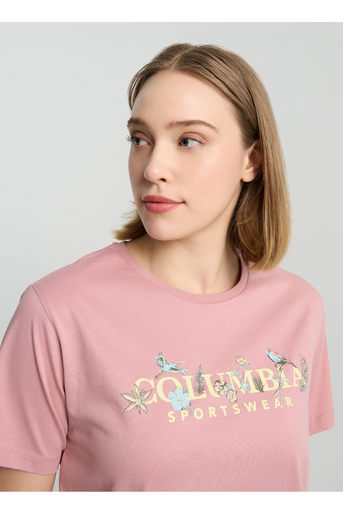Columbia 9210081659CS0427 Pembe O Yaka Normal Baskılı Kadın T-Shirt görsel 3