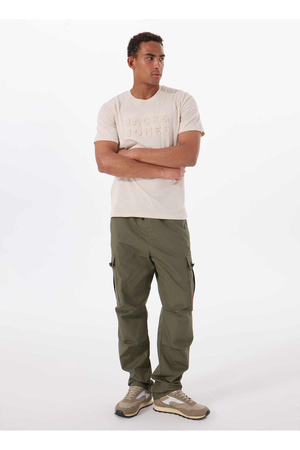جک اند جونز تی شرت مردانه یقه سنگی 12288523_JPRBLUPACER TEE SS CREW NE
