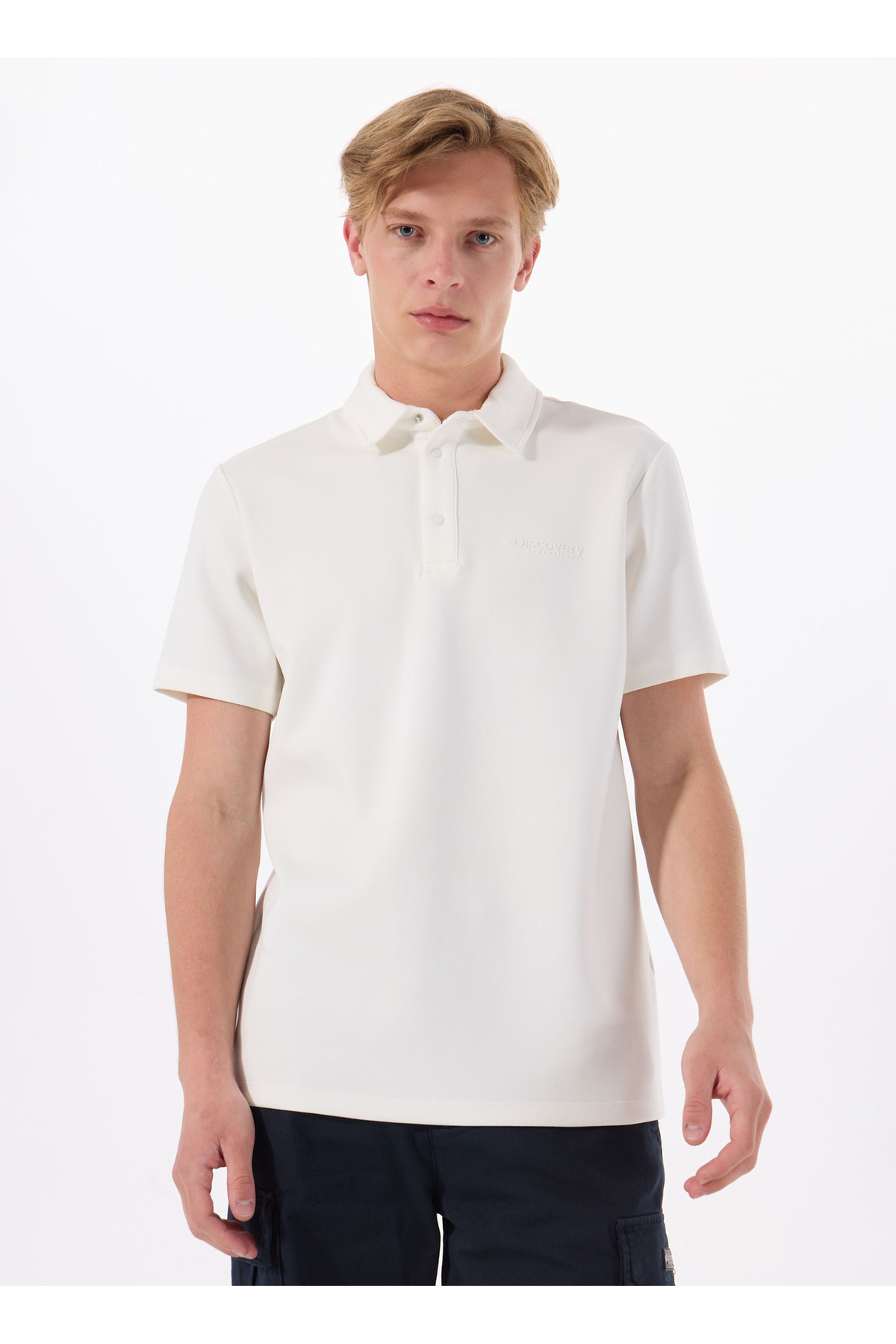 دیسکاوری اکسپدیشن تی شرت مردانه پولو مدل D5SM-TST3852 سفید، ساده و راحت