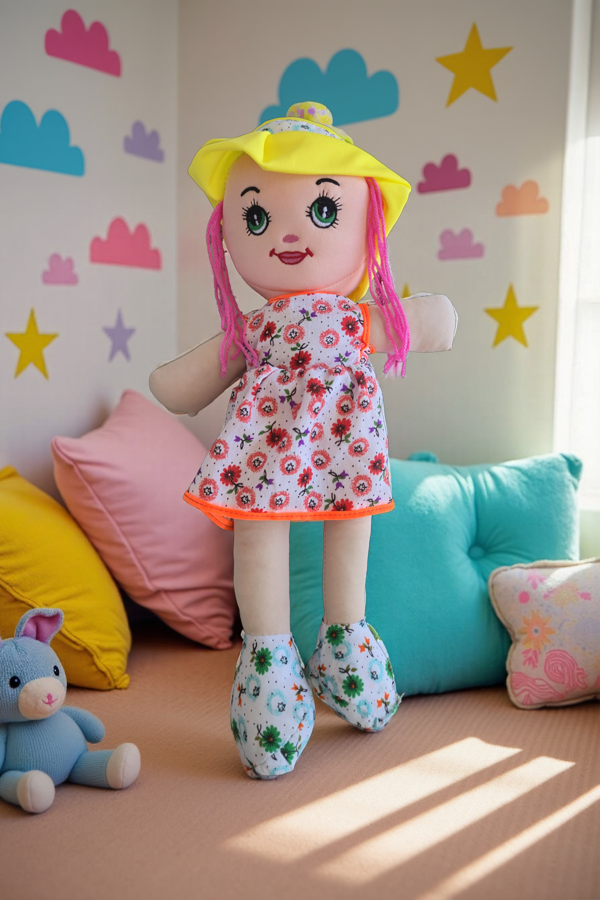 grs oyuncak Bez Bebek 50cm Mor Renkli Elbise Eğitici Oyuncaklar Kız Çocuk Oyuncakları Evcilik Oyuncakları fotoğrafı 5 (önizleme)