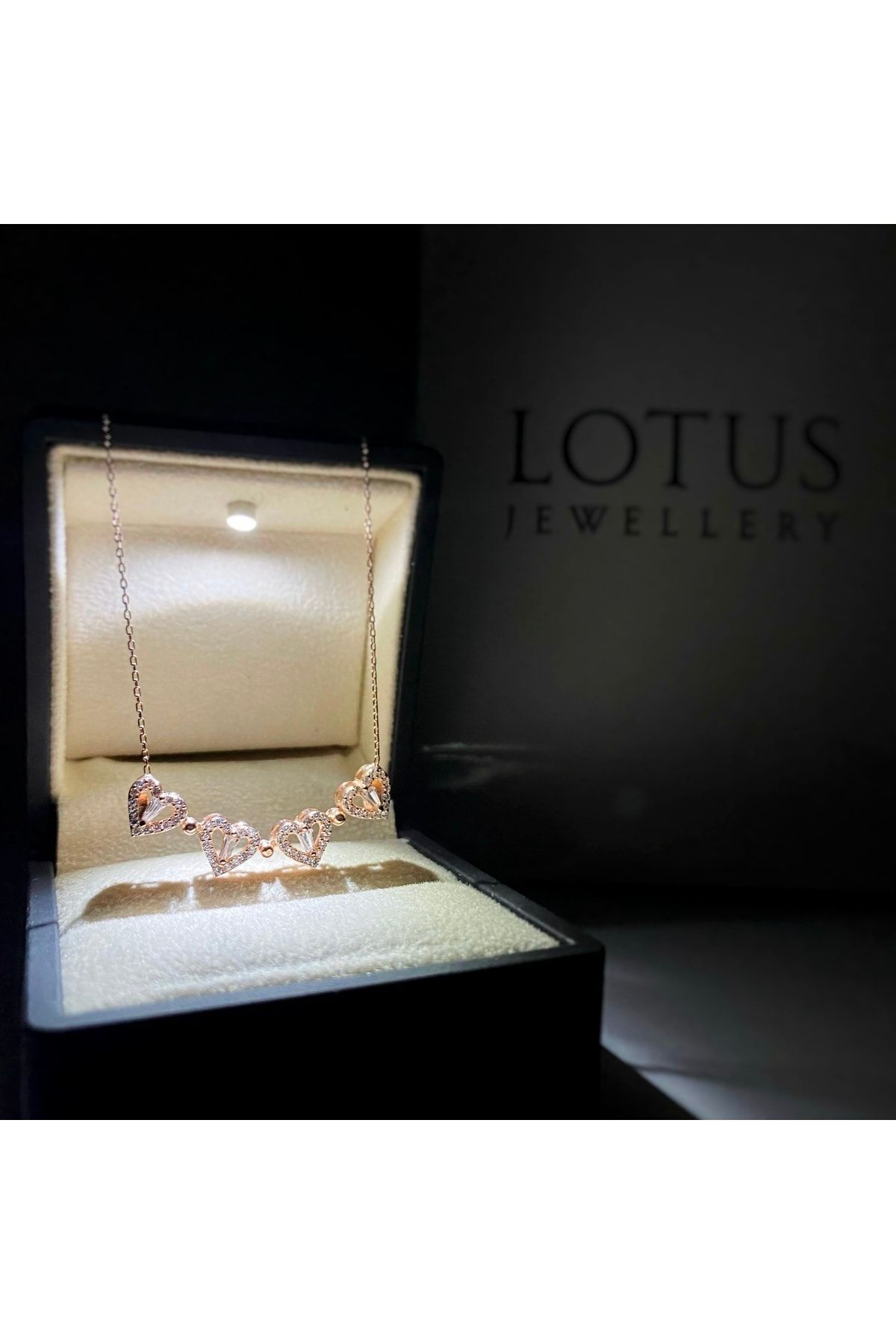LOTUS JW Işıklı Kolye Kutulu Gümüş Aşk Kolyesi | 925 Ayar Gümüş Kolye görsel 4