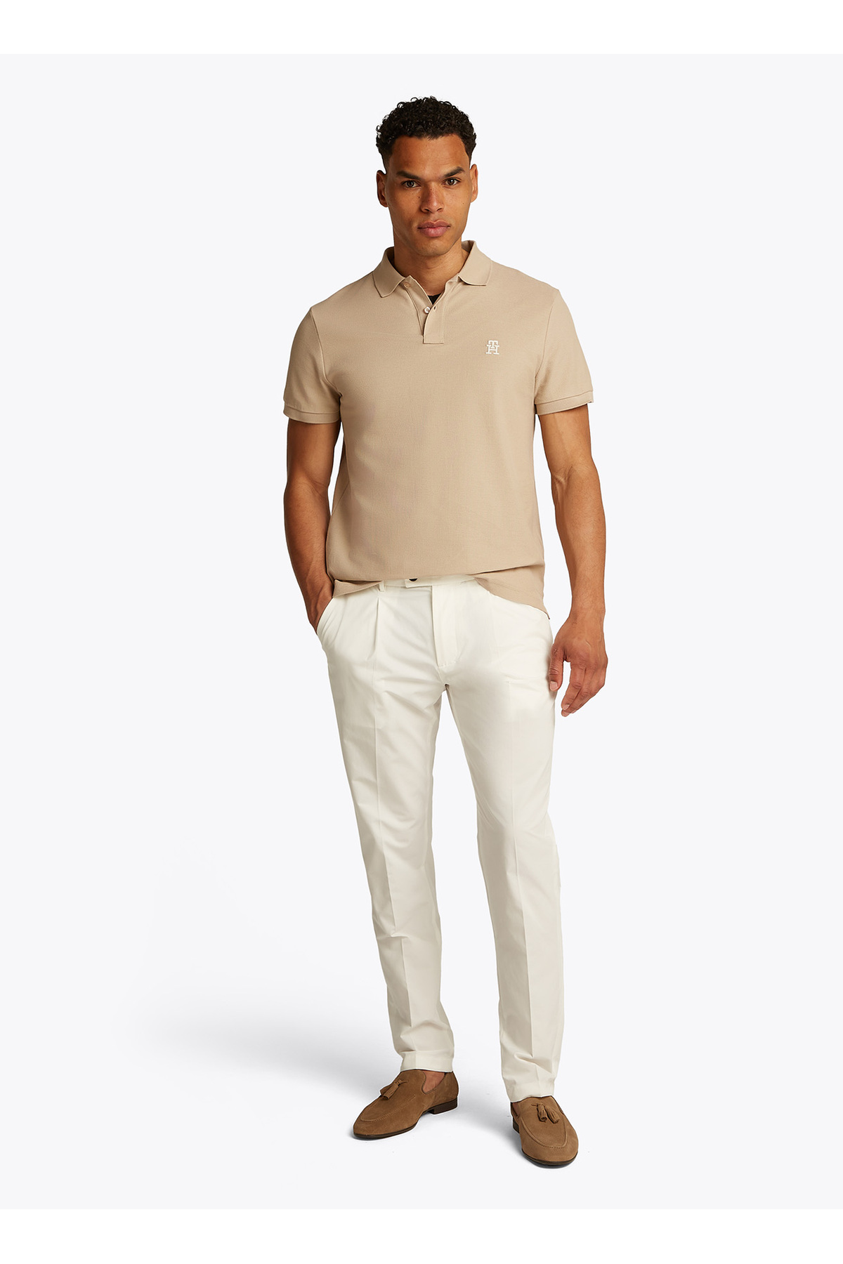 تامی هیلفیگر تی‌شرت مردانه پولو مدل MW0MW33167RBT خاکی تیره
