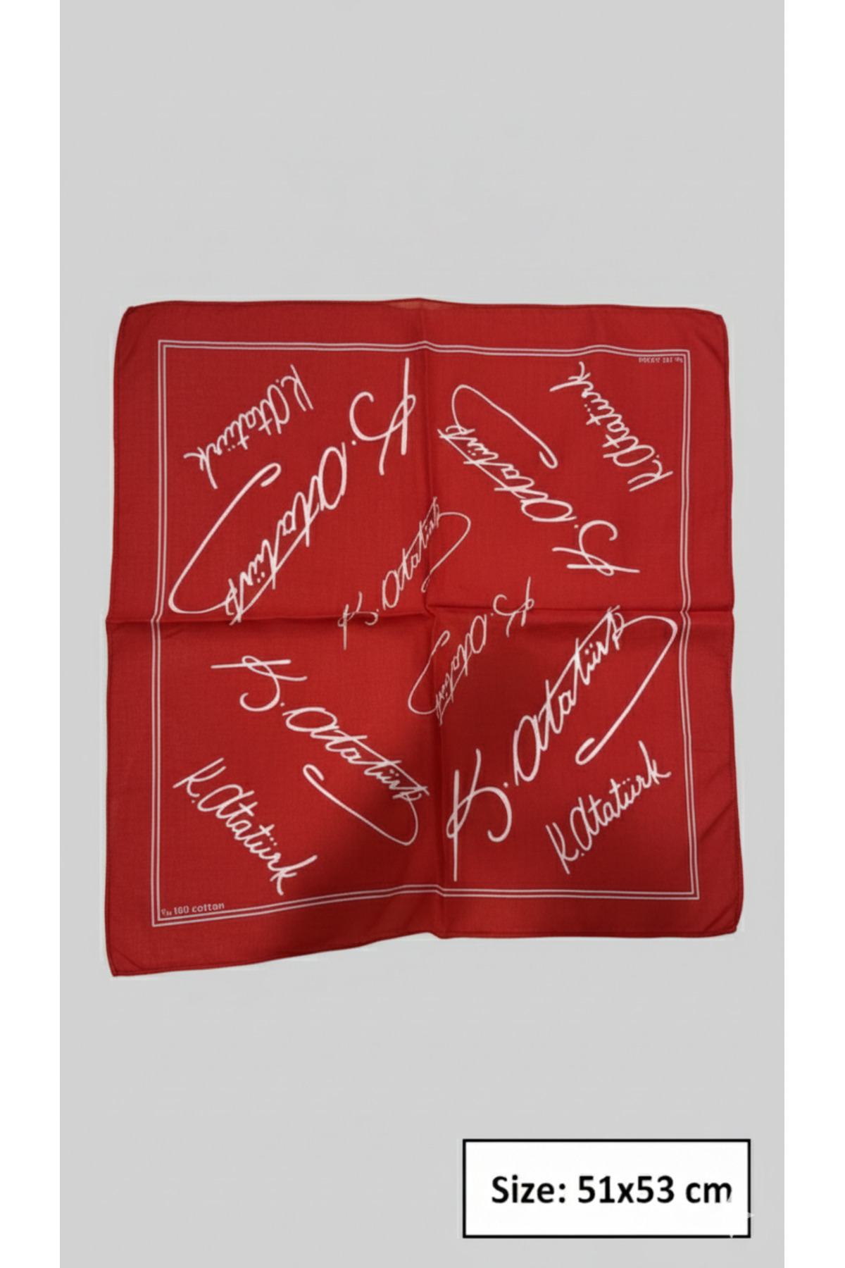 Sibel Günay Butik Atatürk İmzalı Kırmızı Fular | Bandana | Unisex