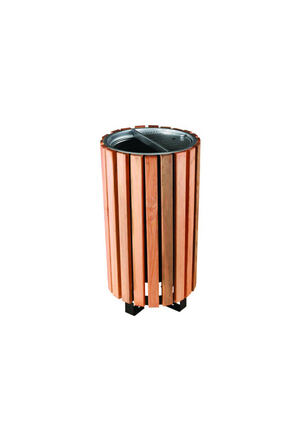 Genel Markalar FKN Ahşap Kaplamalı Lamalı Dış Mekan Bahçe Çöp Kovası