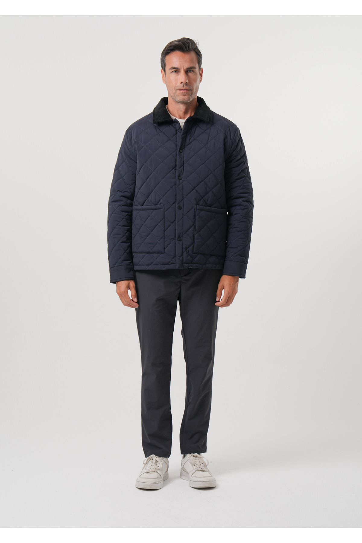 PIQUE  Erkek Mont Baklava Desen Kapitoneli Çıtçıt Kapamalı Erkek Mont - Görsel 4