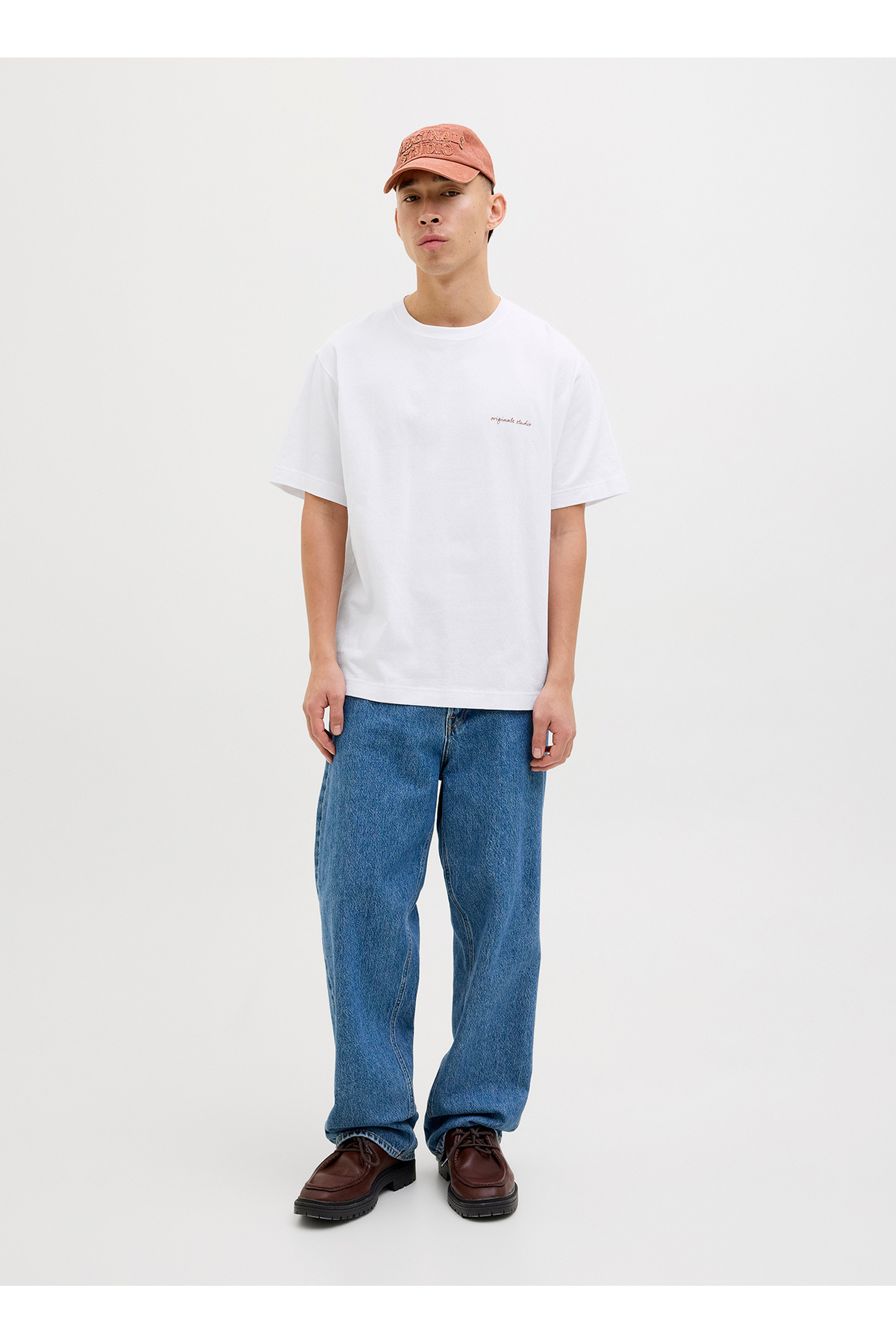 جک اند جونز تی شرت مردانه یقه سفید Jack & Jones Crew 12273388_JORMARRAKESH SKETCH TEE SS