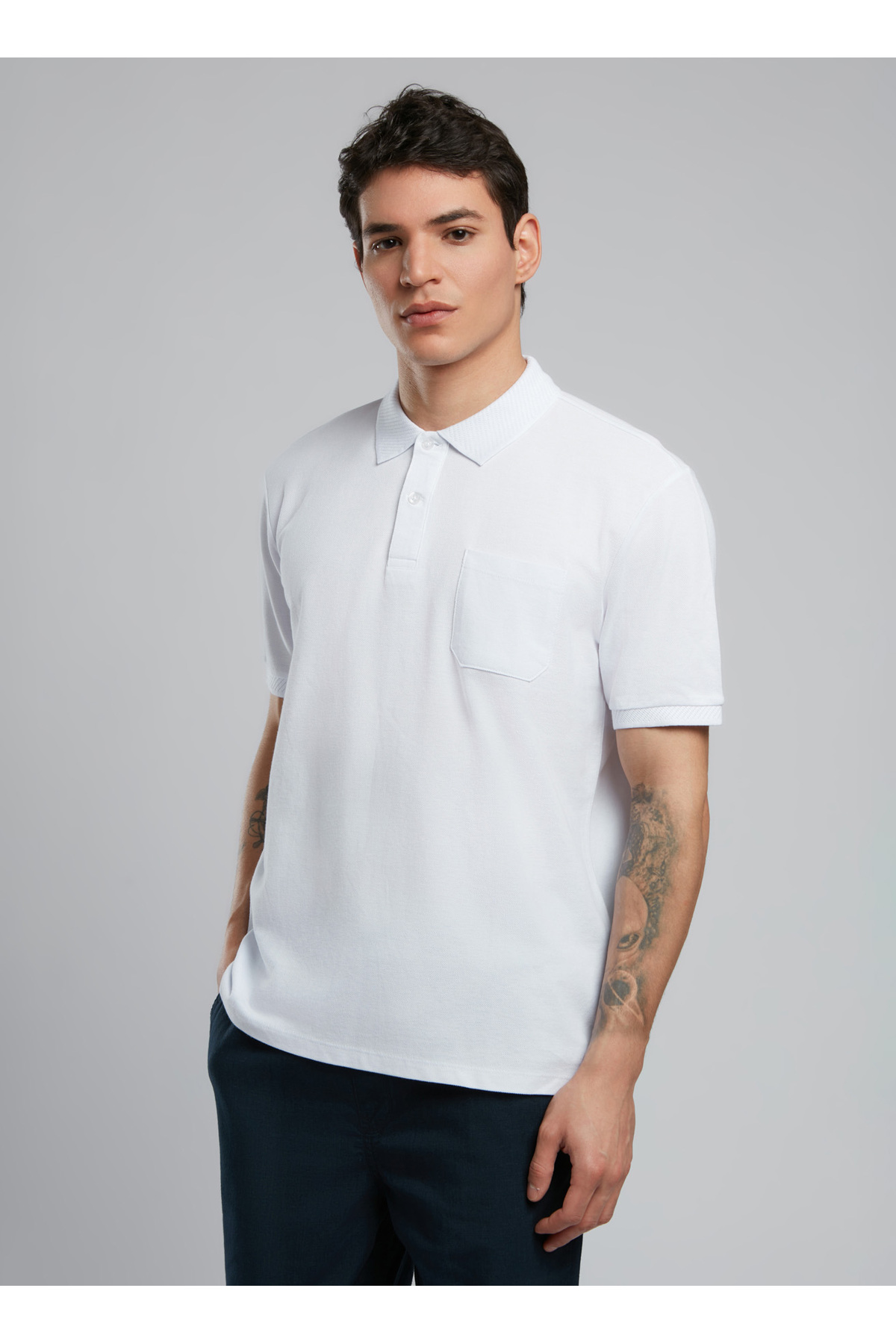 پولوشرت مردانه راسته آستین کوتاه | لی کوپر Lee Cooper 252 LCM 242014 - تصویر 2