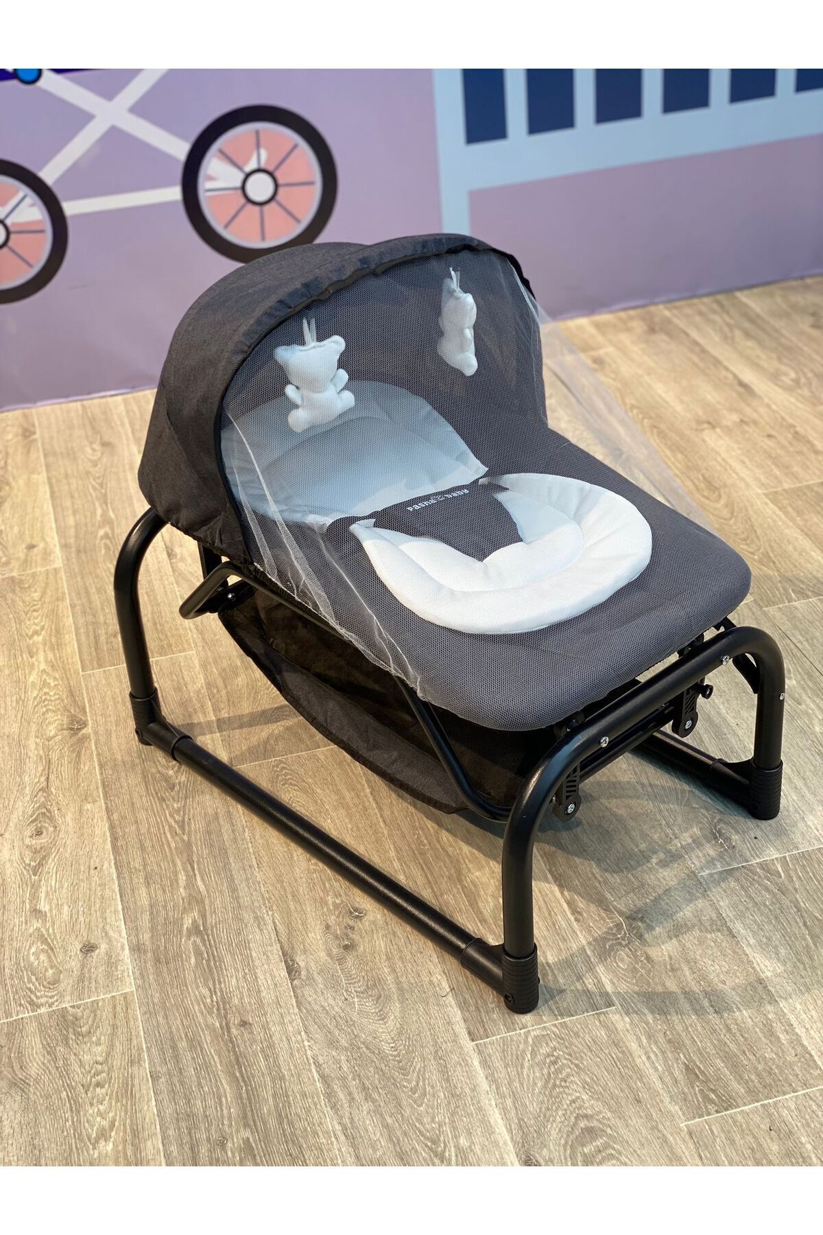 TURHAN BEBE Sallanır Sabitlenir Cibinlikli Geniş Sepetli Oyuncaklı Anne Yanı Ana Dizi Ana Kucağı Beşik fotoğrafı 5 (önizleme)