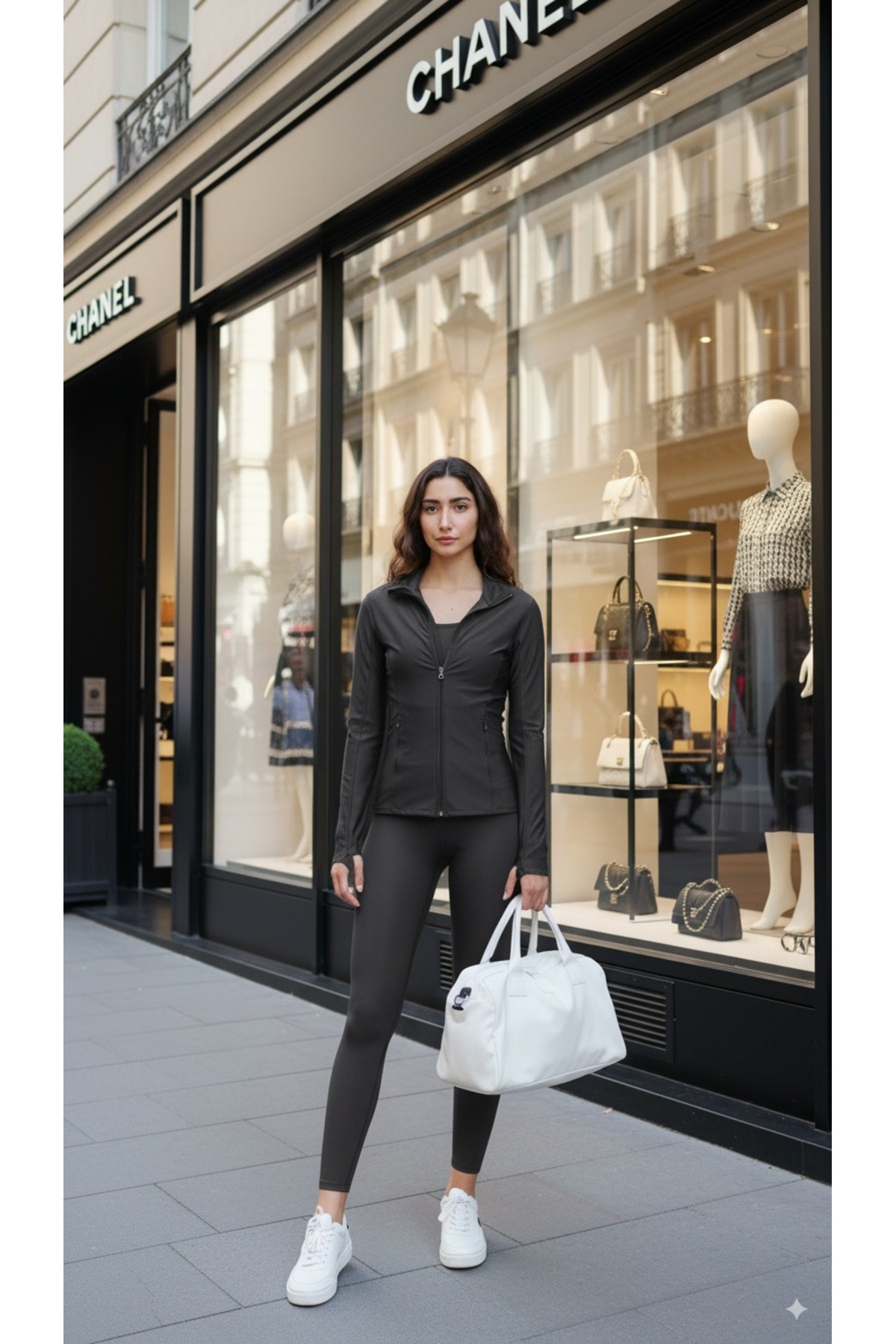 Keep Risen Fermuarlı Çift Cepli Parmak Geçmeli Slim Fit Spor Ceketi Gri görsel 2