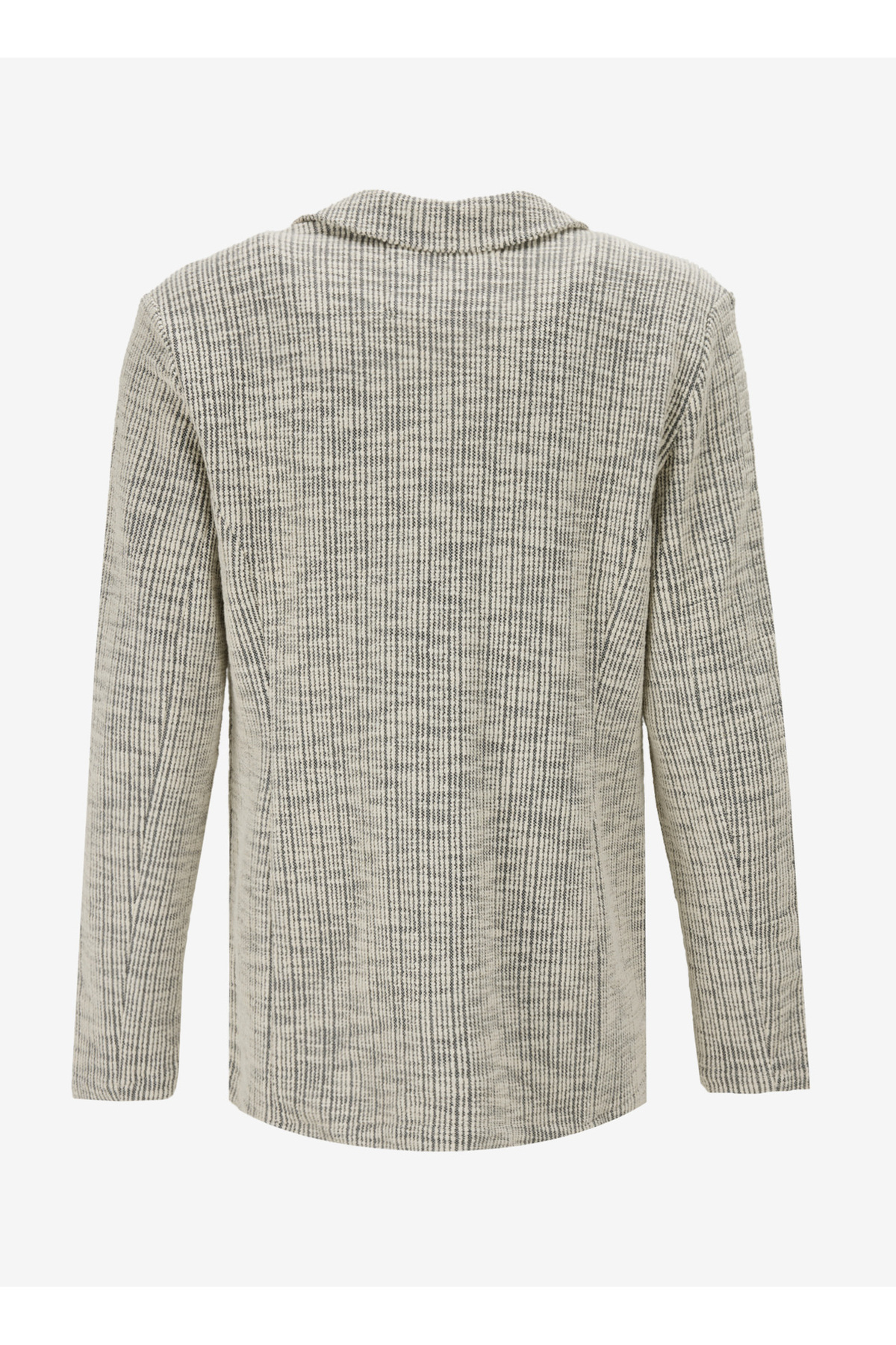 Fabrika  Basic Siyah - Ekru Erkek Jakarlı Ceket F5SM-CKT 2055 - Görsel 8