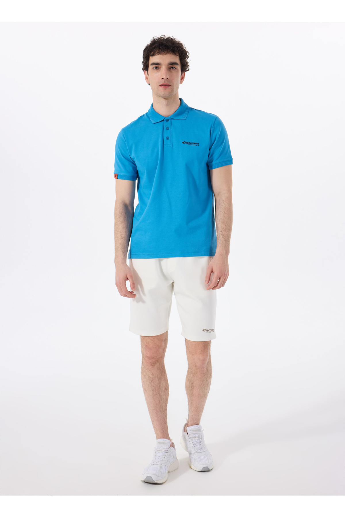 دیسکاوری اکسپدیشن شلوارک مردانه ساده و راحت کمر کشی سفید D5SM-SHT3595