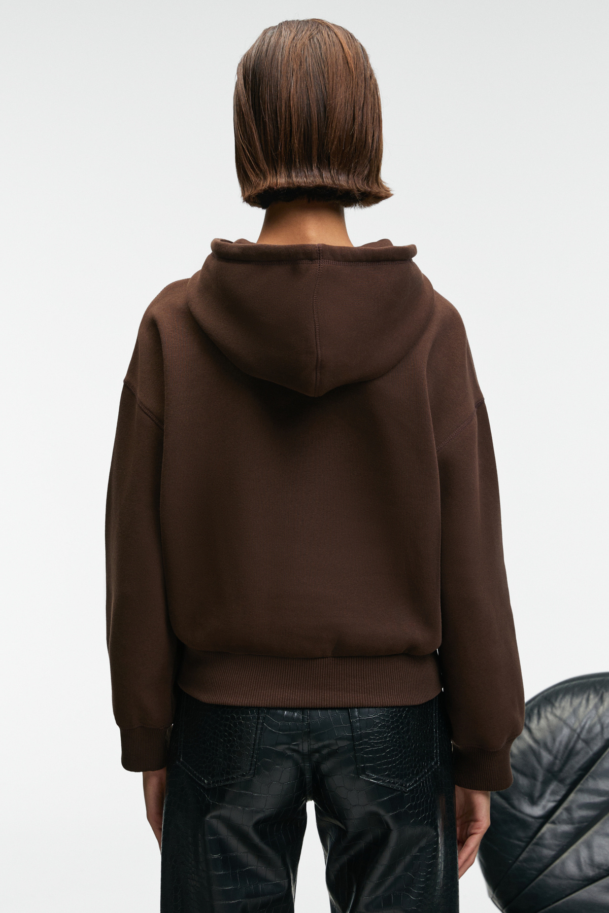 GRIMELANGE  SELENE Kadın Kapüşonlu Kangru Cepli Regular Fit Kahverengi Sweatshirt - Görsel 6