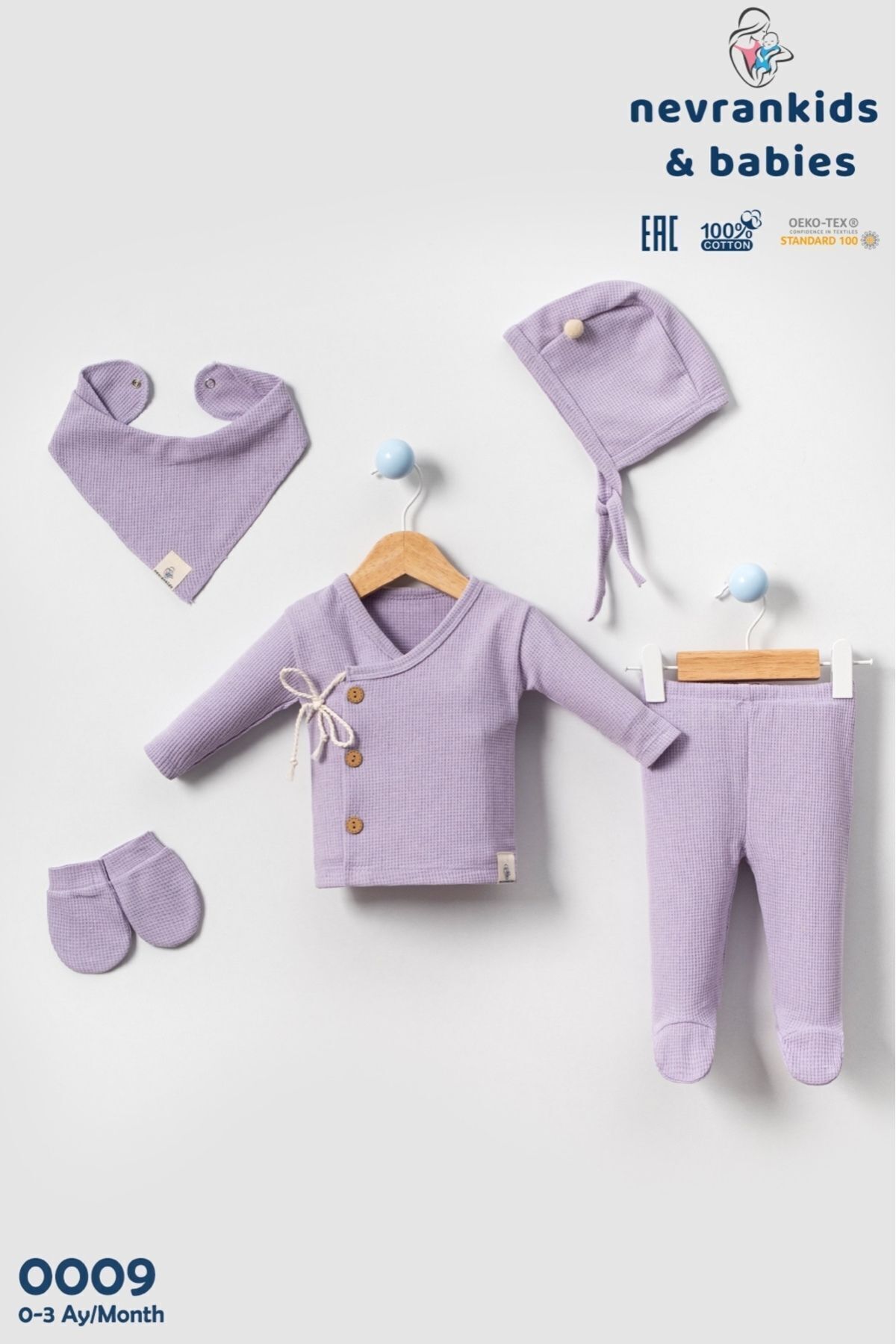 nevrankids Waffle Ip Bağlama’lı Kokonat Düğme 5'li Hastane Çıkışı fotoğrafı 4 (önizleme)