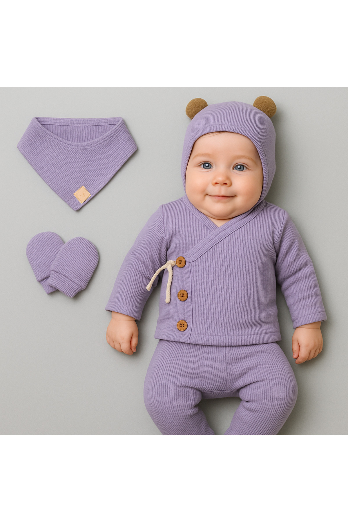 nevrankids Waffle Ip Bağlama’lı Kokonat Düğme 5'li Hastane Çıkışı fotoğrafı 3 (önizleme)