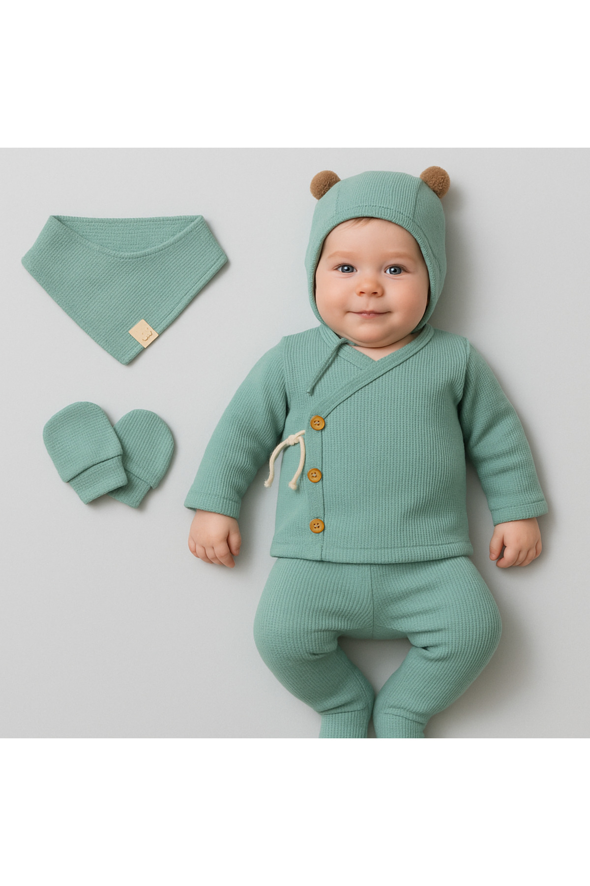 nevrankids Waffle Ip Bağlama’lı Kokonat Düğme 5'li Hastane Çıkışı fotoğrafı 5 (önizleme)