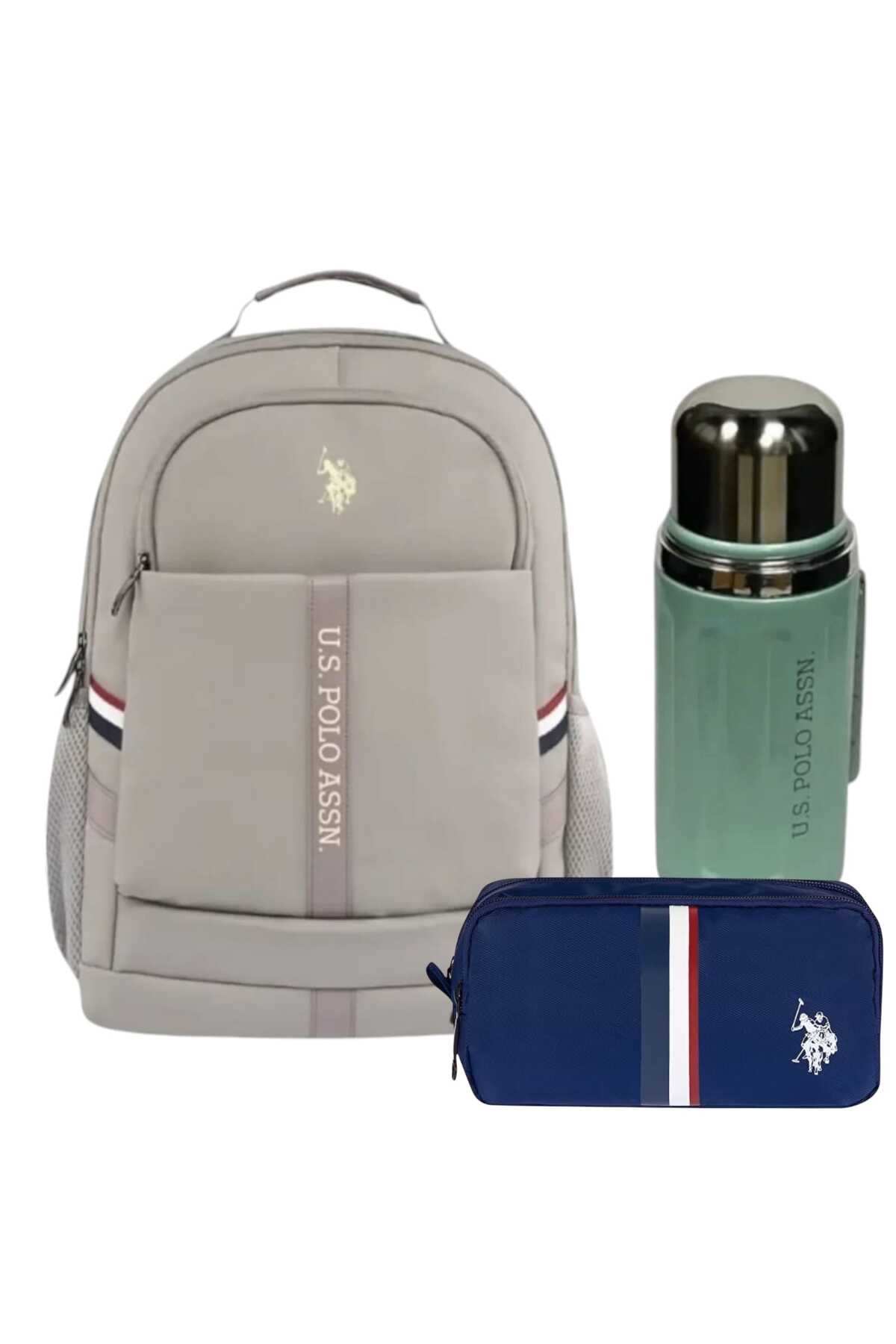 یو اس پولو کوله پشتی مدرسه، جامدادی، بطری آب فلزی، مجموعه ممتاز ۶۰۰ میلی‌لیتری