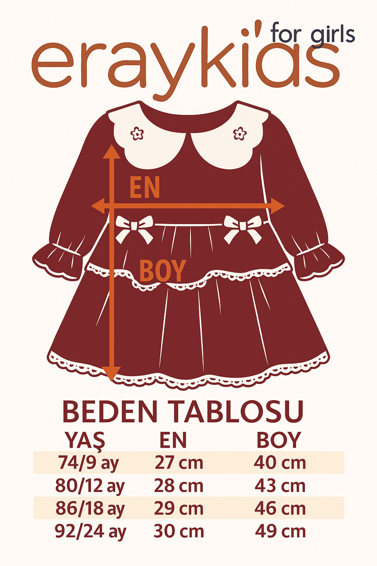 Eray Kids Kız Bebek Elbise Kadife Kız Bebek Dantel Detaylı Bebe Yaka Şık Elbise 9-24 Aylık fotoğrafı 3 (önizleme)