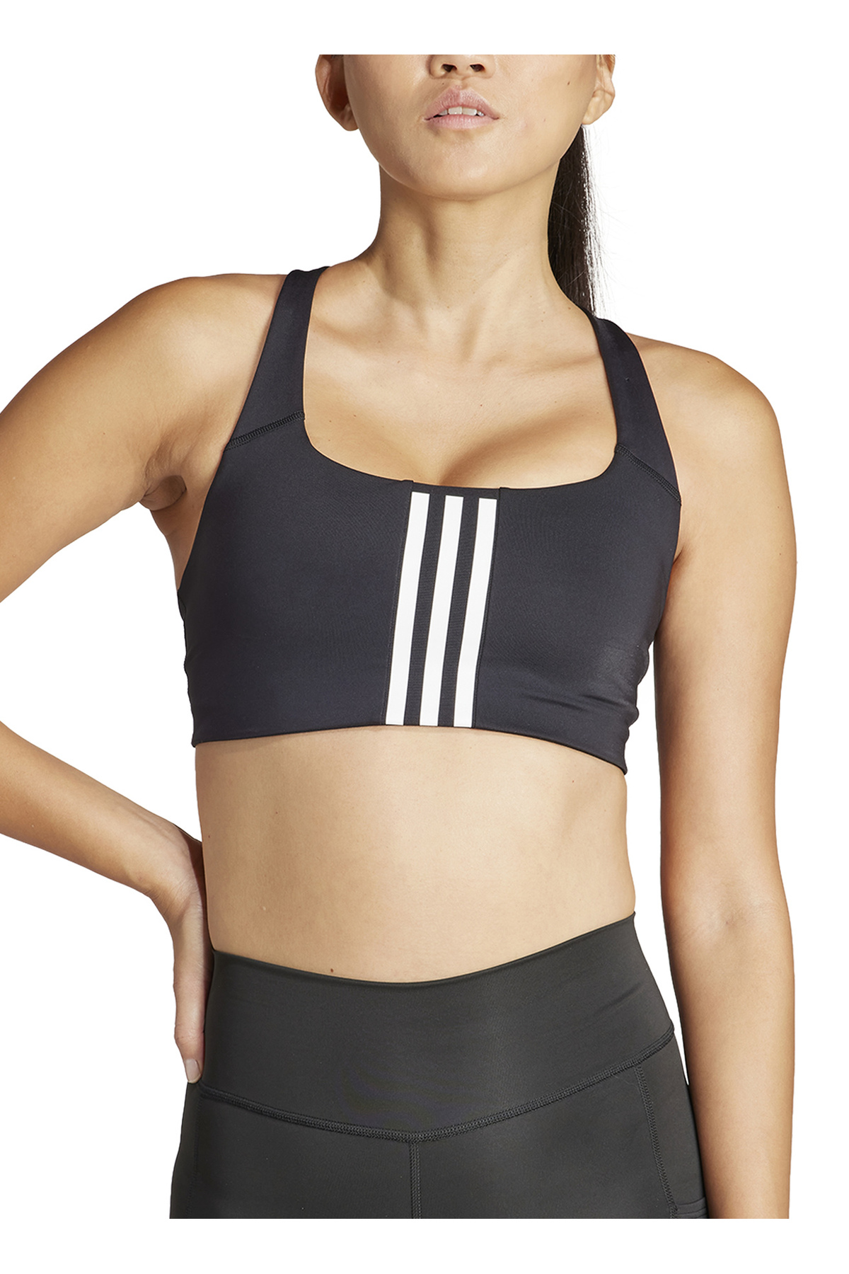 adidas IQ3369 PWIM MS 3S BRA Siyah Kadın Sporcu Sütyeni görsel 4