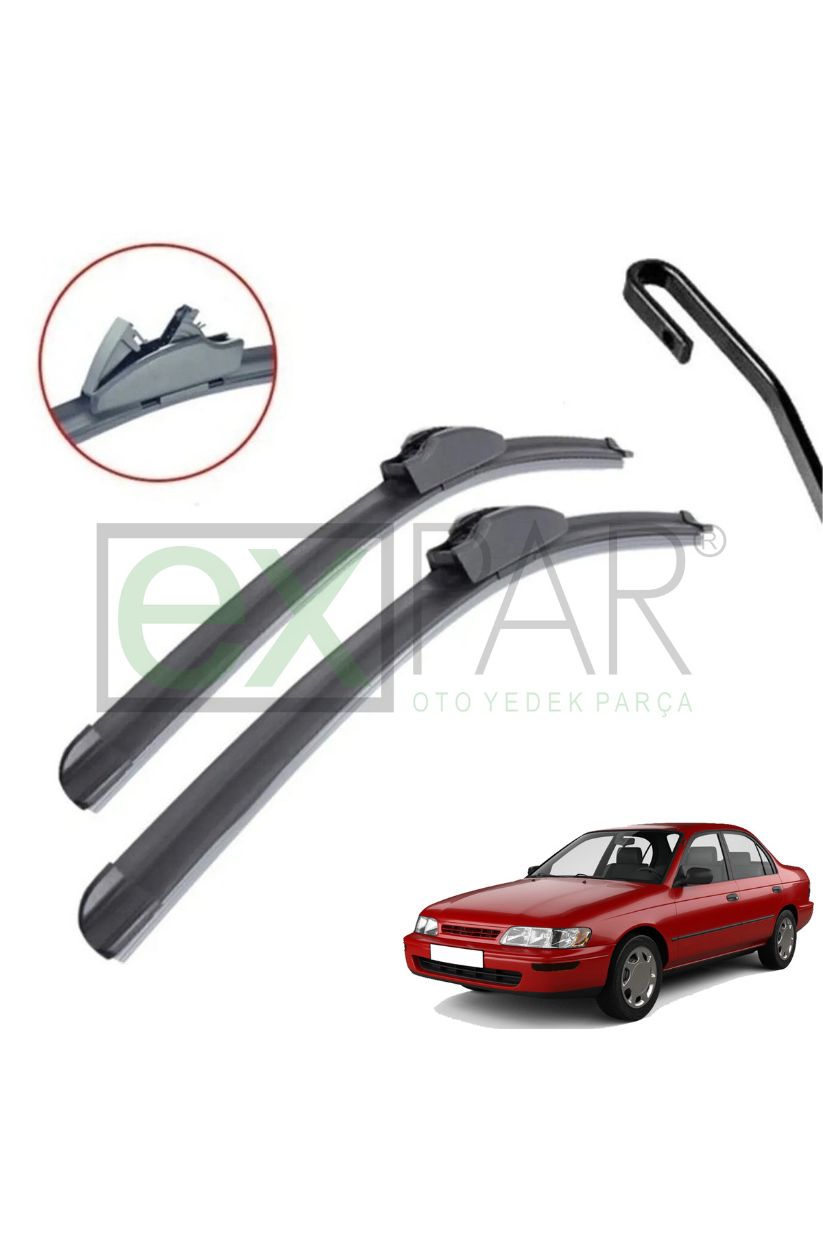 EXPAR OTO TOYOTA COROLLA ÖN CAM SİLECEK SÜPÜRGESİ TAKIMI 1992 - 2001 EFSANE KASA SİLECEK