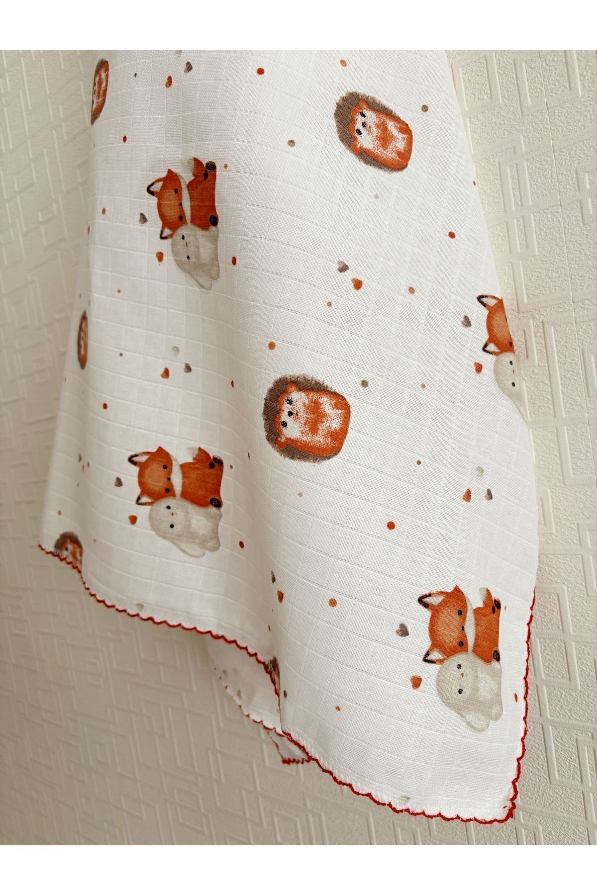 Cloudy Çok Amaçlı Müslin Örtü 25-turuncu Kirpi 80x90 Cm, Yeni Doğan, Müslin Battaniye, Müslin fotoğrafı 4 (önizleme)