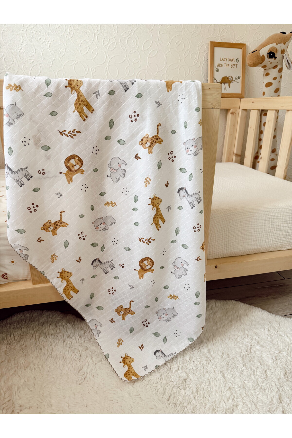 Cloudy Çok Amaçlı Müslin Battaniye, 24- Orman Kundak Örtüsü, 80x90 Cm Bebek, Yeni Doğan Battaniye, Müslin