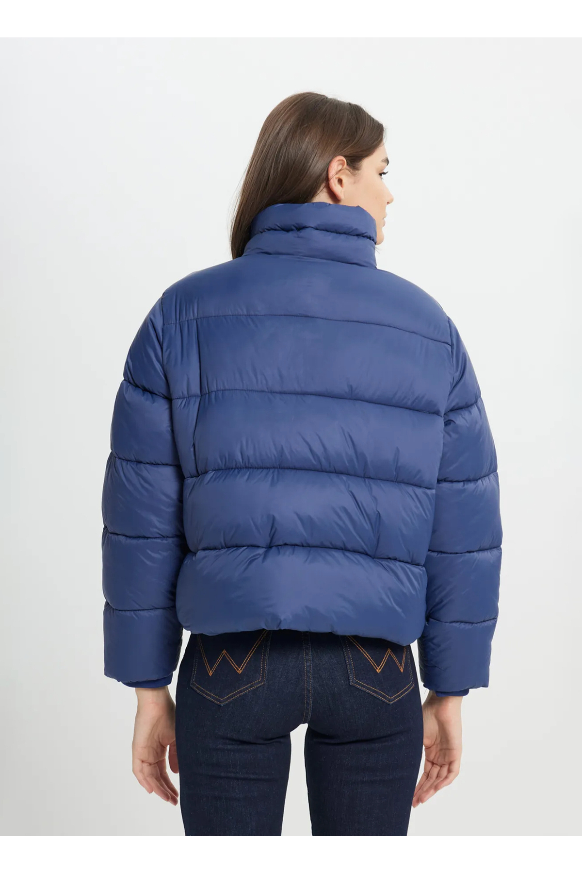 WRANGLER Loose Fit Rahat Kesim Lacivert Şişme Mont görsel 3