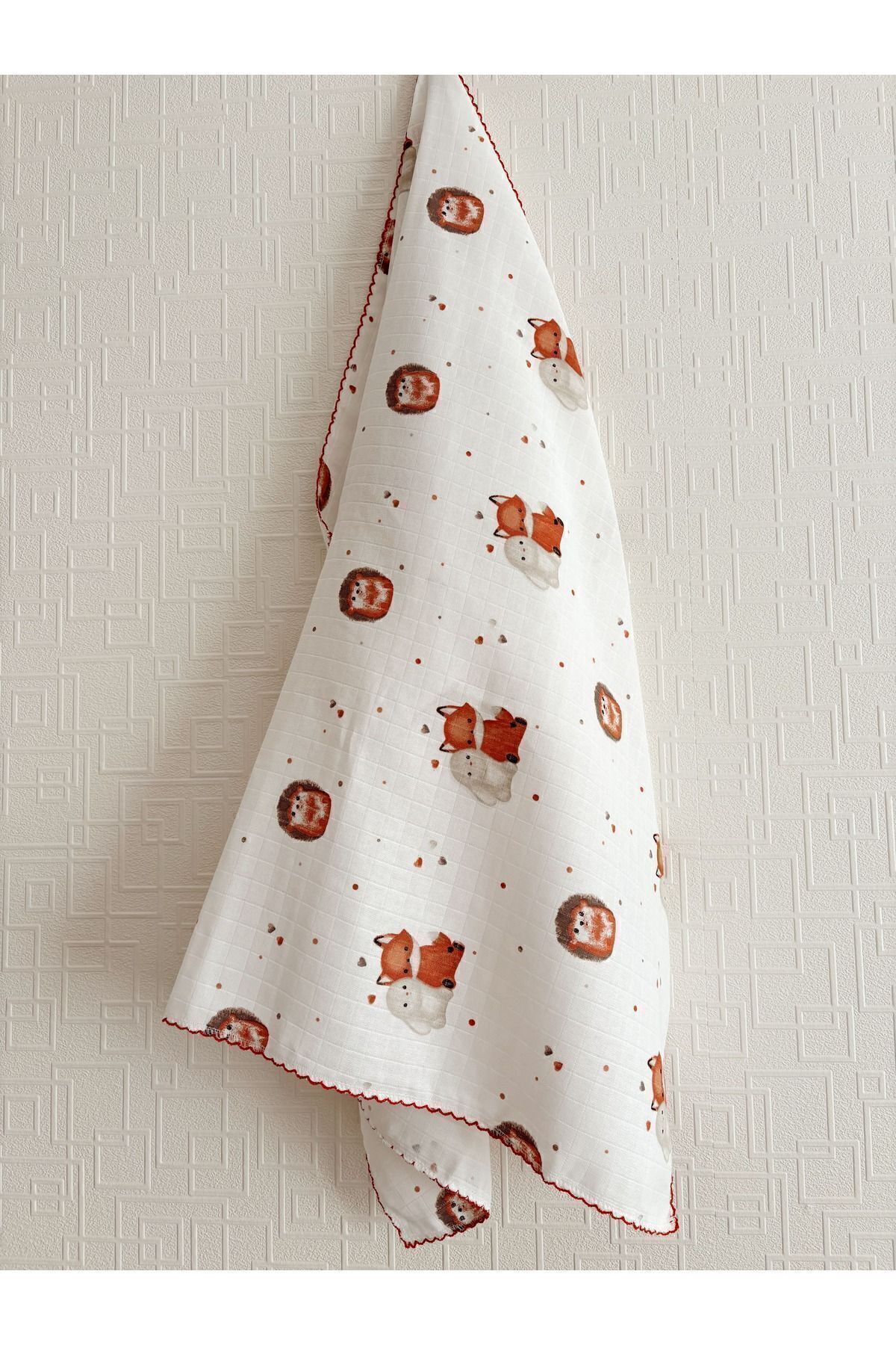 Cloudy Çok Amaçlı Müslin Örtü 25-turuncu Kirpi 80x90 Cm, Yeni Doğan, Müslin Battaniye, Müslin fotoğrafı 3 (önizleme)